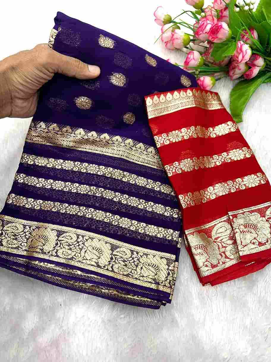 GLB By Fashid Wholesale 01 To 05 Series Indian Traditional Wear Collection Beautiful Stylish Fancy Colorful Party Wear & Occasional Wear Viscose Georgette Sarees At Wholesale Price