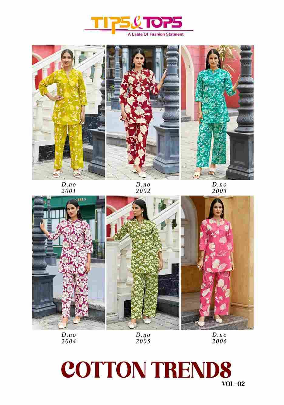 Cotton Trends Vol-2 By Tips And Tops 2001 To 2006 Series Designer Stylish Fancy Colorful Beautiful Party Wear & Ethnic Wear Collection Cotton Print Co-Ord At Wholesale Price