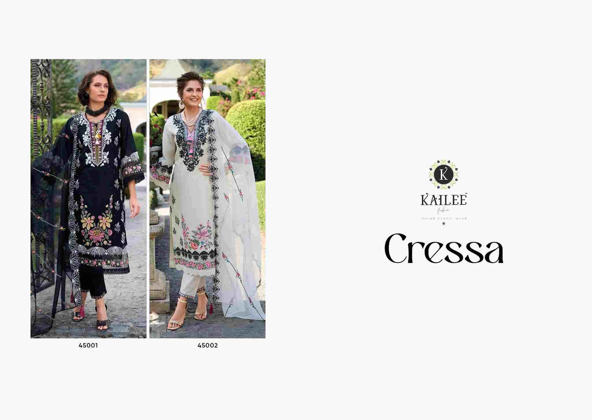 Cressa By Kailee 45001 To 45002 Series Beautiful Festive Suits Colorful Stylish Fancy Casual Wear & Ethnic Wear Pure Cotton Dresses At Wholesale Price