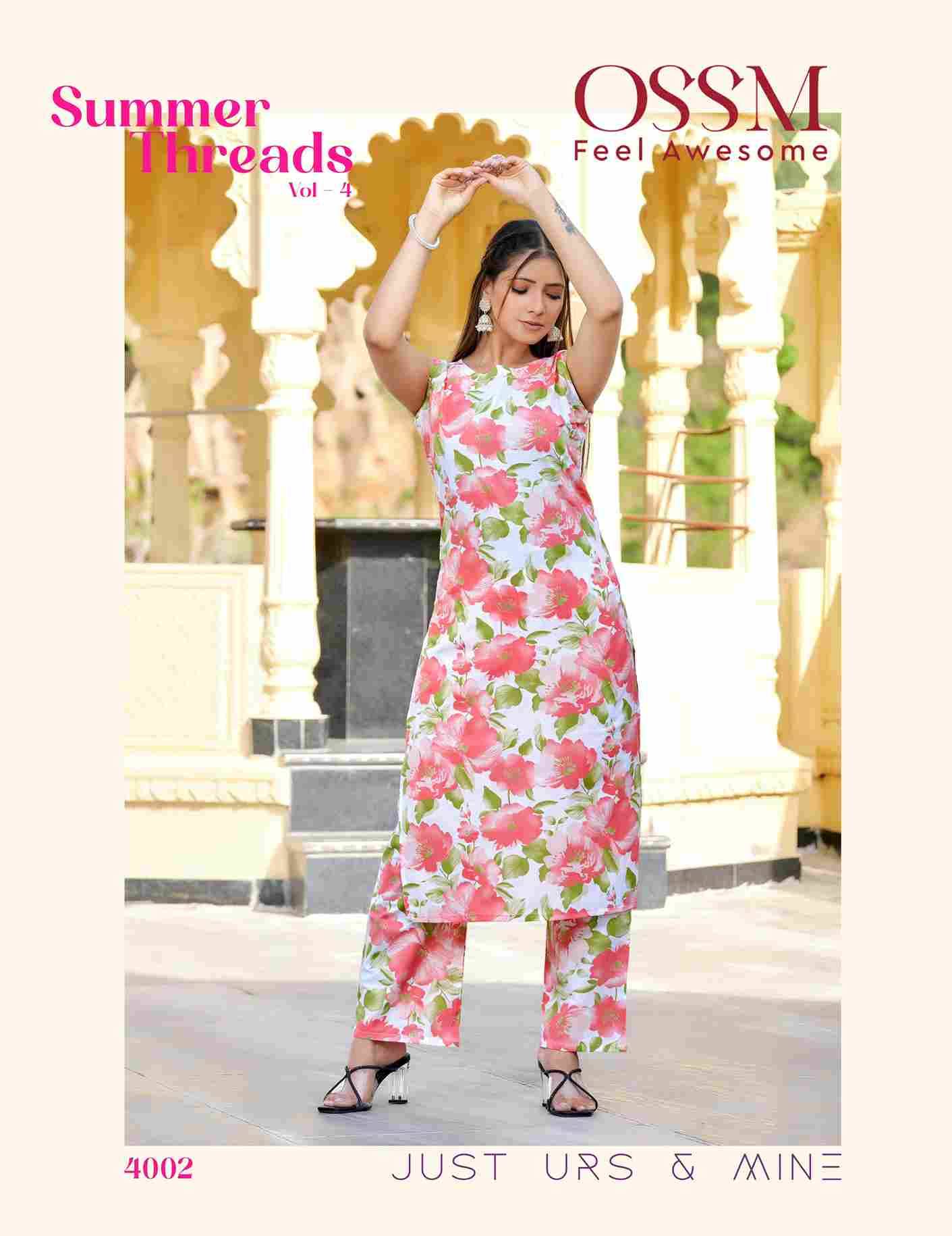 Summer Threads Vol-4 By Ossm 4001 To 4006 Series Designer Stylish Fancy Colorful Beautiful Party Wear & Ethnic Wear Collection Premium Cotton Co-Ords At Wholesale Price