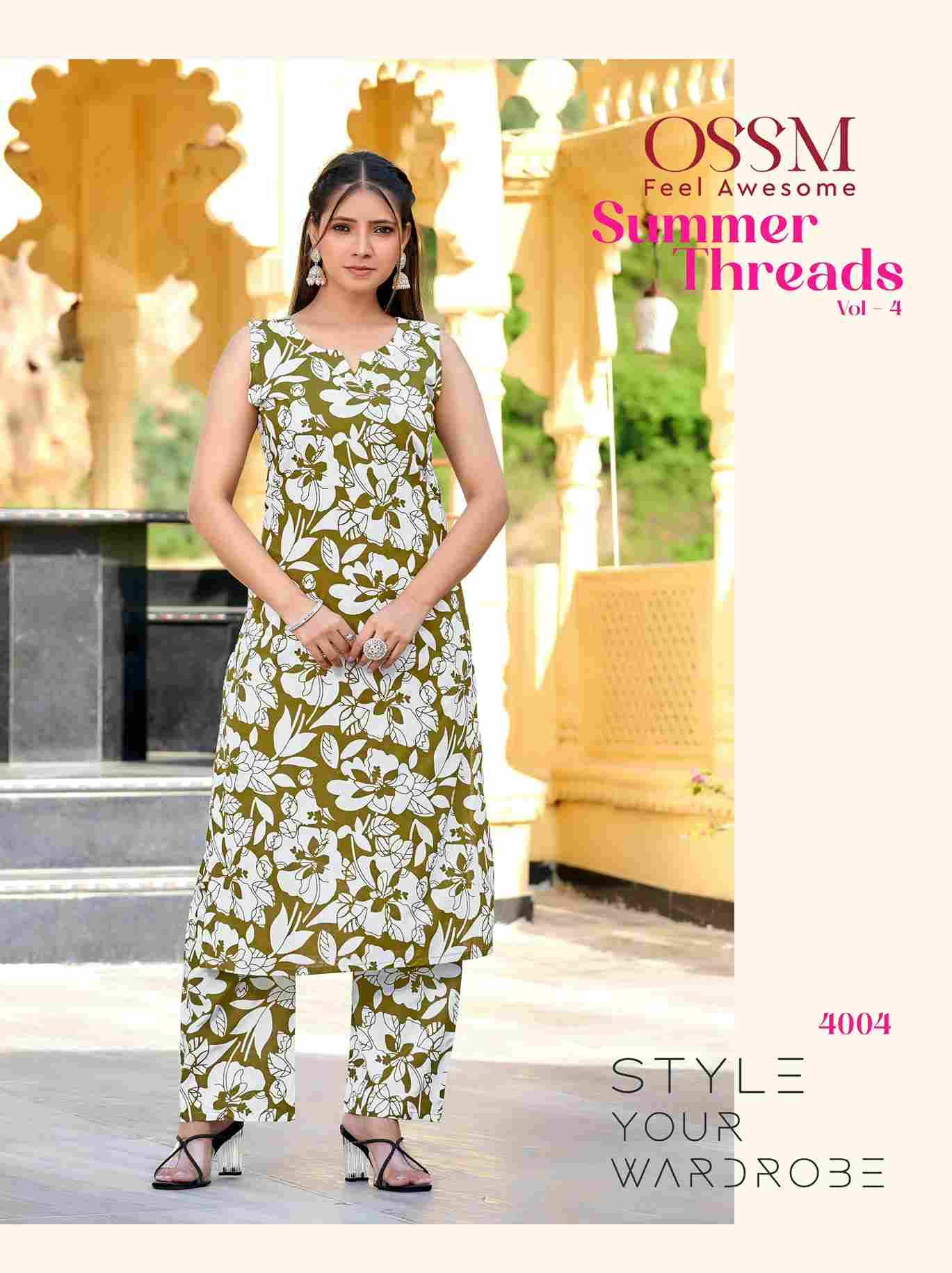 Summer Threads Vol-4 By Ossm 4001 To 4006 Series Designer Stylish Fancy Colorful Beautiful Party Wear & Ethnic Wear Collection Premium Cotton Co-Ords At Wholesale Price