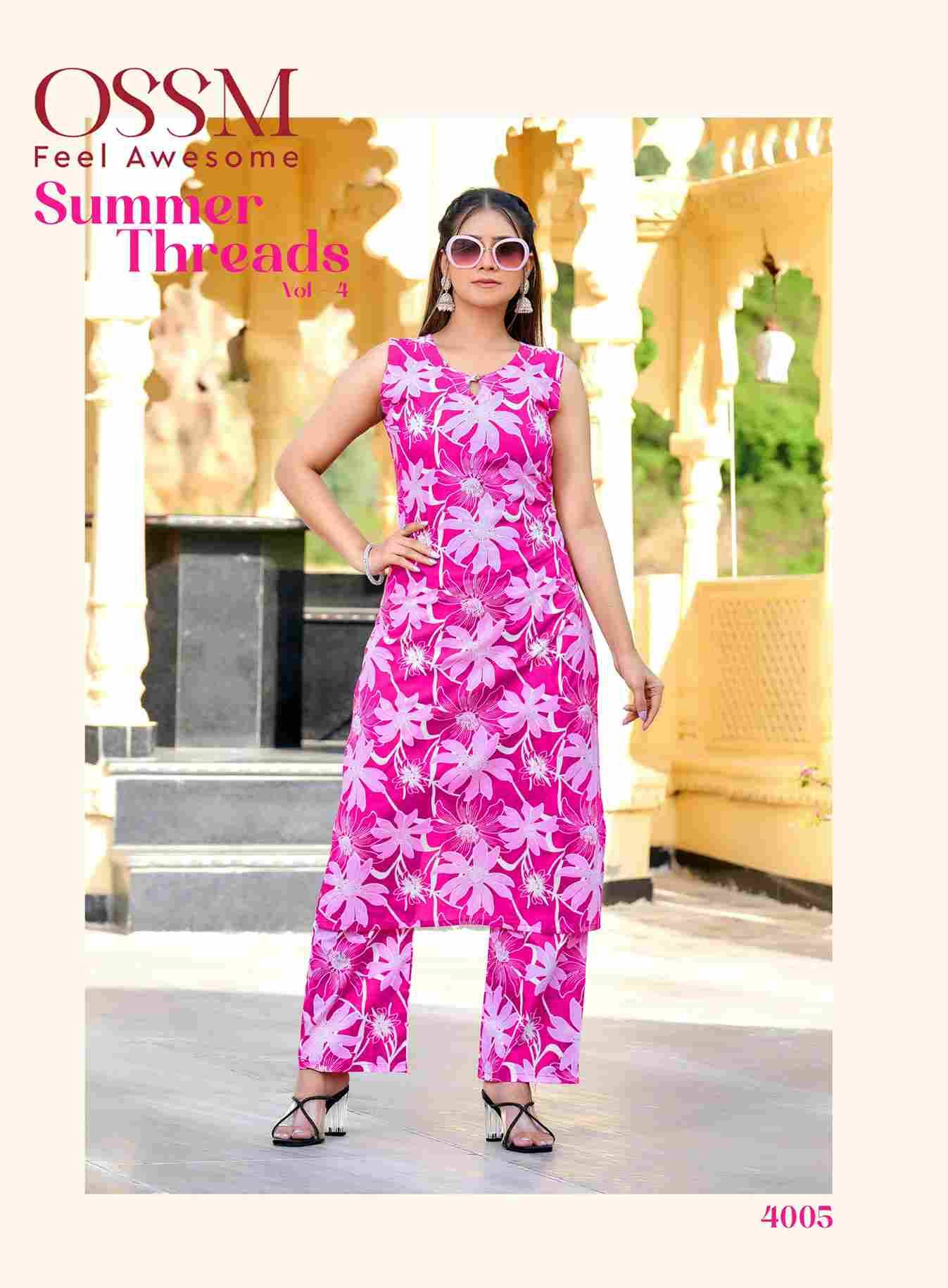 Summer Threads Vol-4 By Ossm 4001 To 4006 Series Designer Stylish Fancy Colorful Beautiful Party Wear & Ethnic Wear Collection Premium Cotton Co-Ords At Wholesale Price