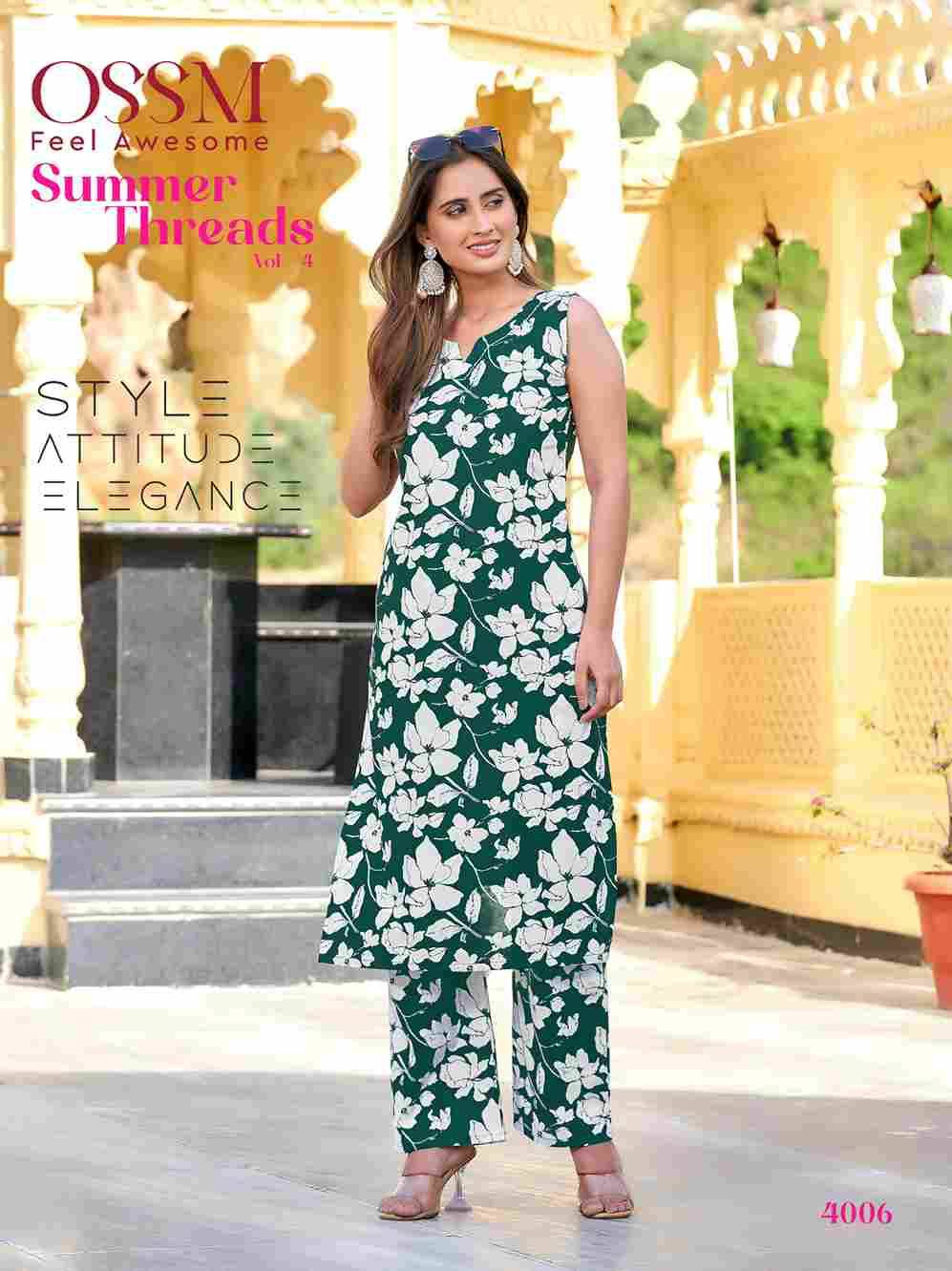 Summer Threads Vol-4 By Ossm 4001 To 4006 Series Designer Stylish Fancy Colorful Beautiful Party Wear & Ethnic Wear Collection Premium Cotton Co-Ords At Wholesale Price