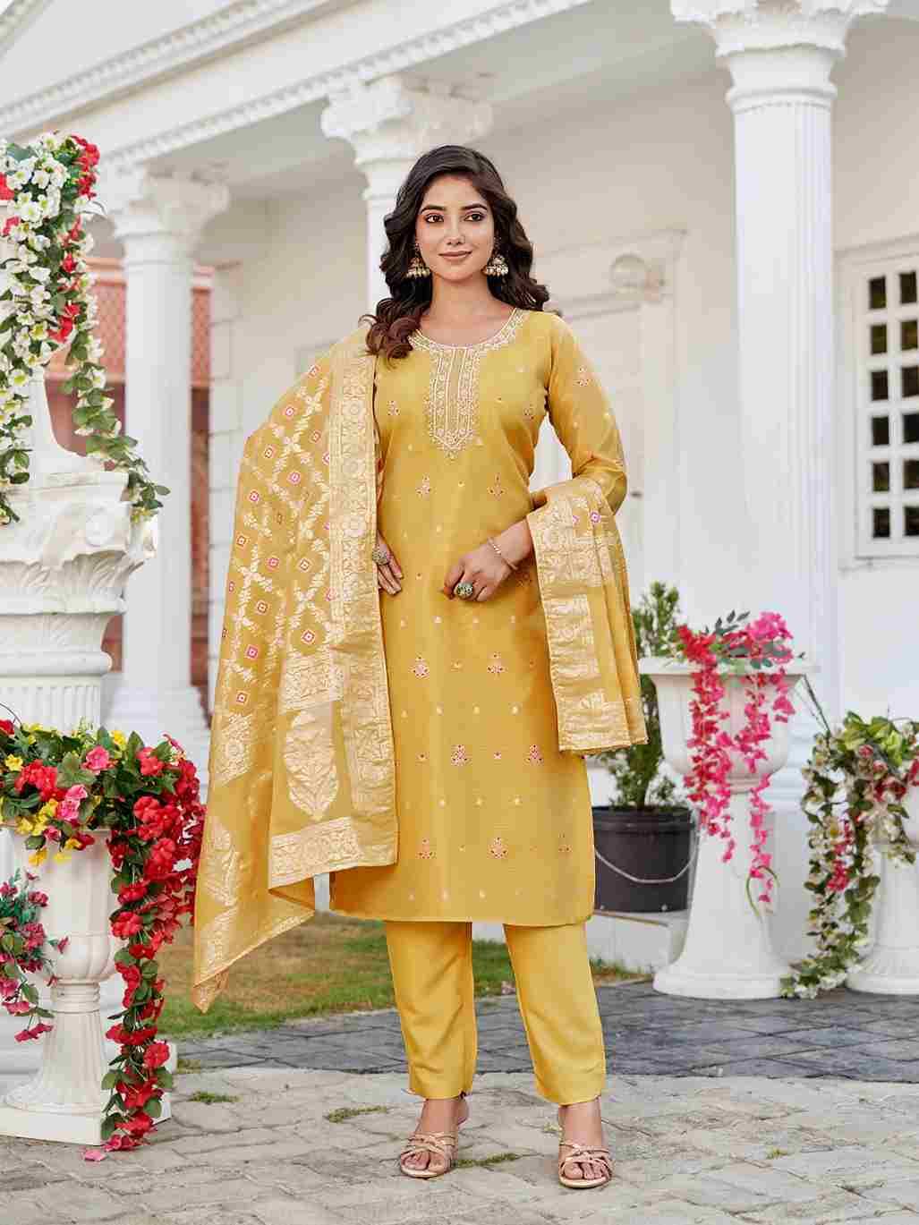 Namasvi By Aanchi 01 To 04 Series Beautiful Festive Suits Colorful Stylish Fancy Casual Wear & Ethnic Wear Meena Jacquard Dresses At Wholesale Price
