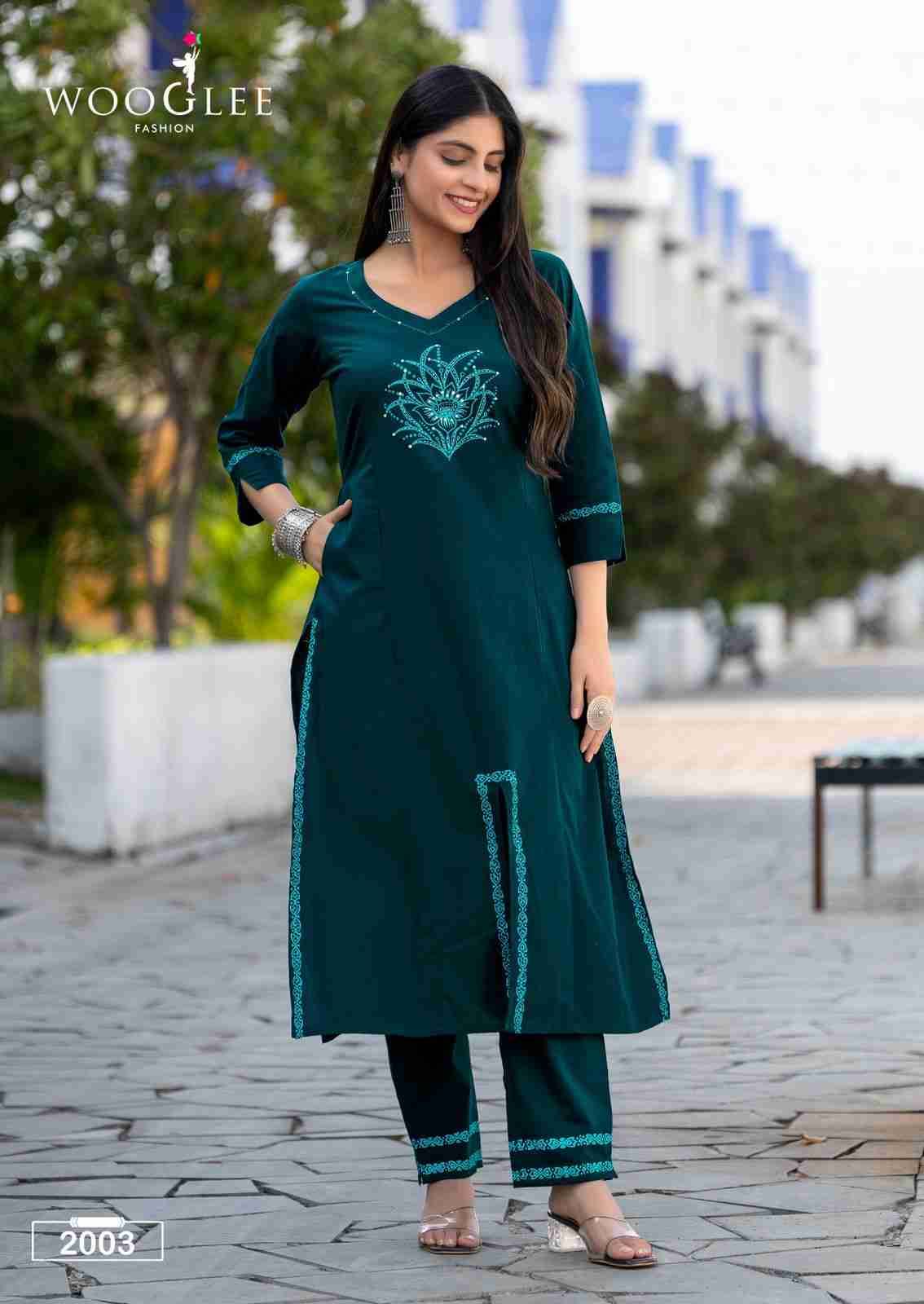 Malvika By Wooglee 2001 To 2006 Series Designer Stylish Fancy Colorful Beautiful Party Wear & Ethnic Wear Collection Pure Cotton Kurtis With Bottom At Wholesale Price