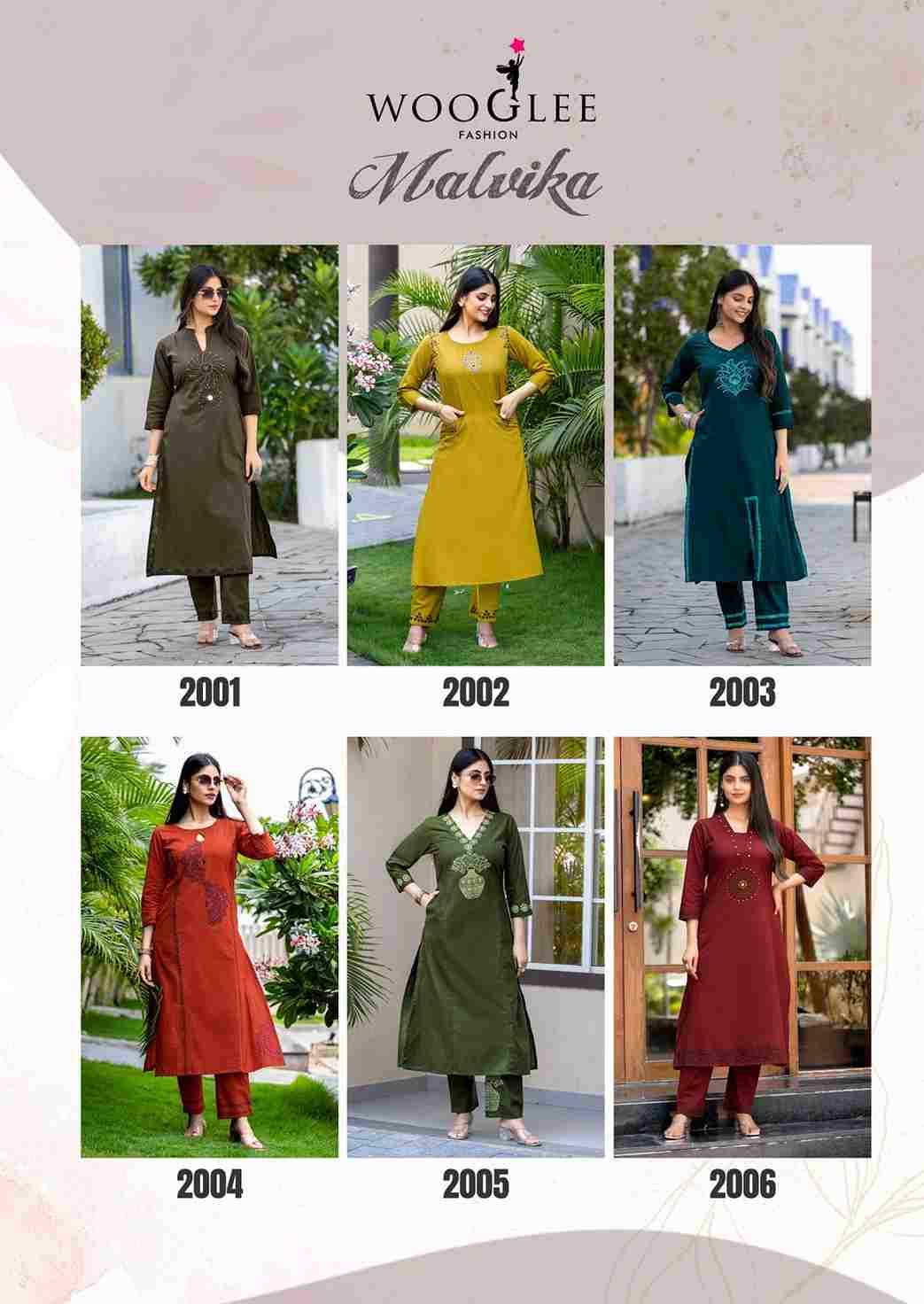 Malvika By Wooglee 2001 To 2006 Series Designer Stylish Fancy Colorful Beautiful Party Wear & Ethnic Wear Collection Pure Cotton Kurtis With Bottom At Wholesale Price