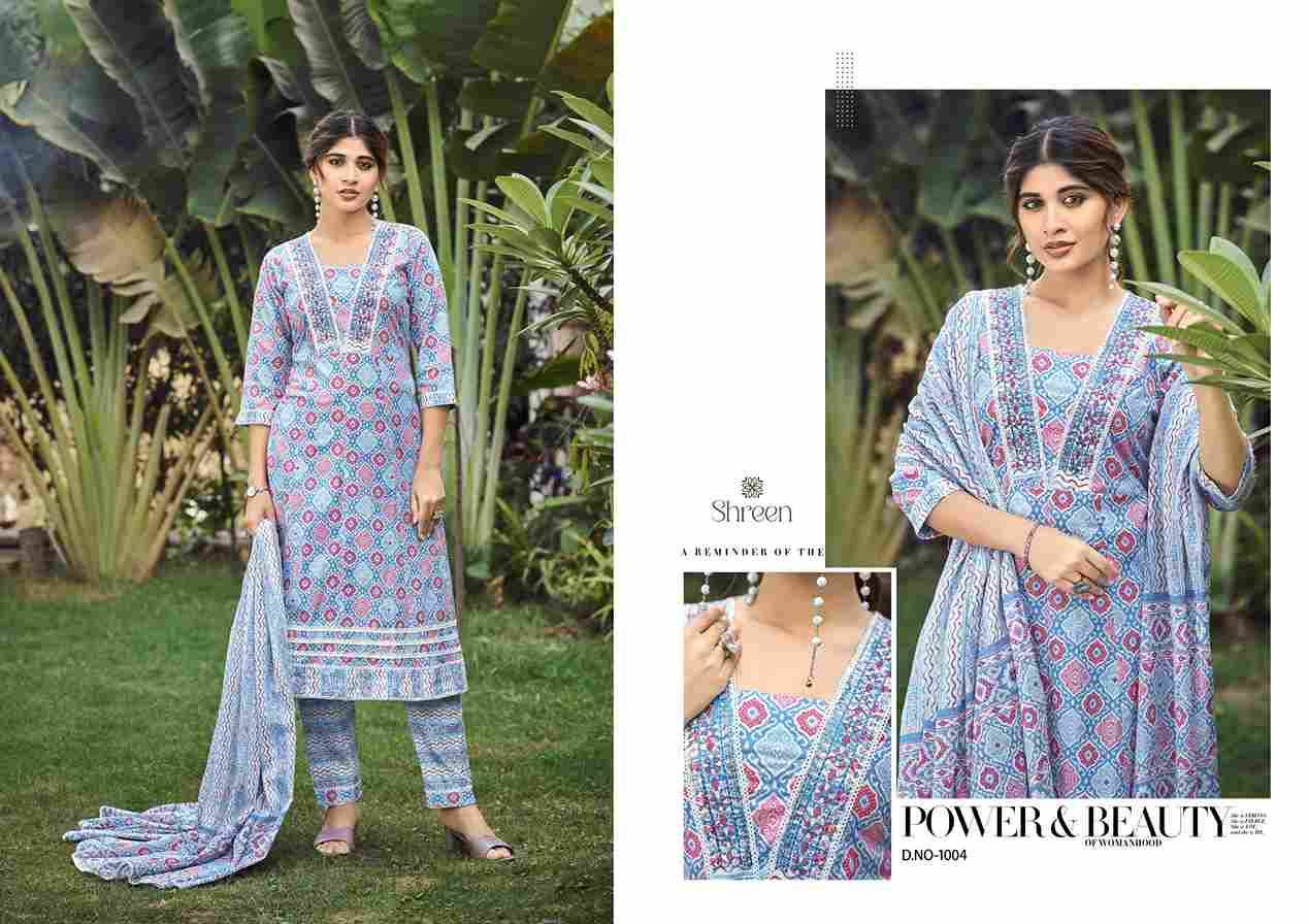 Simi Vol-2 By Shreen 1001 To 1004 Series Beautiful Festive Suits Colorful Stylish Fancy Casual Wear & Ethnic Wear Cambric Cotton Dresses At Wholesale Price