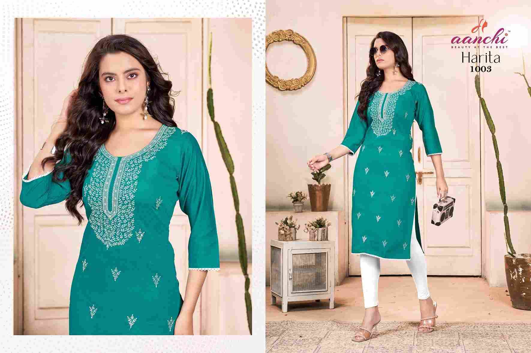 Harita By Aanchi 1001 To 1005 Series Designer Stylish Fancy Colorful Beautiful Party Wear & Ethnic Wear Collection Vertican Kurtis At Wholesale Price
