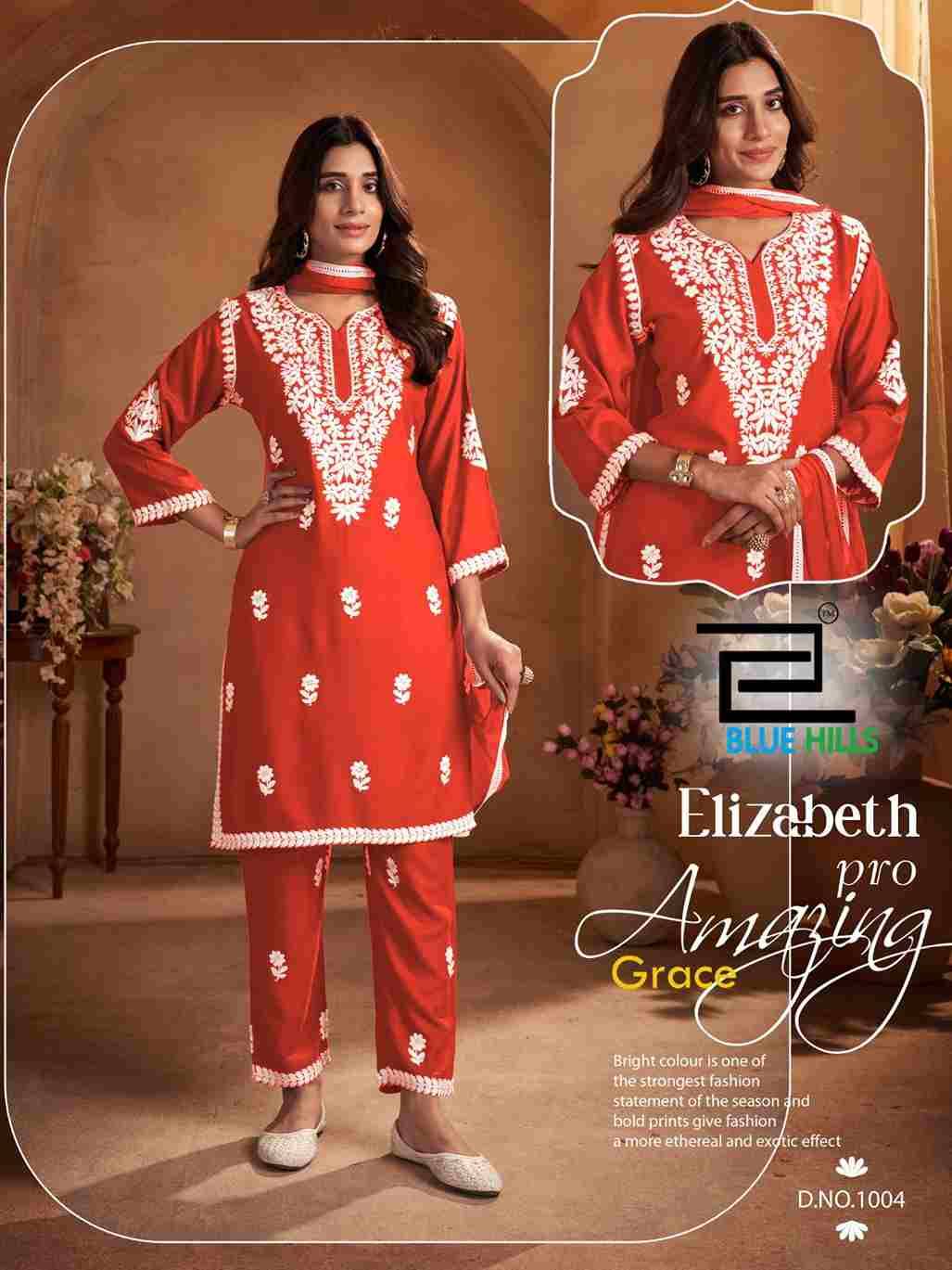 Elizabeth Pro By Blue Hills 1001 To 1004 Series Beautiful Festive Suits Colorful Stylish Fancy Casual Wear & Ethnic Wear Rayon With Work Dresses At Wholesale Price