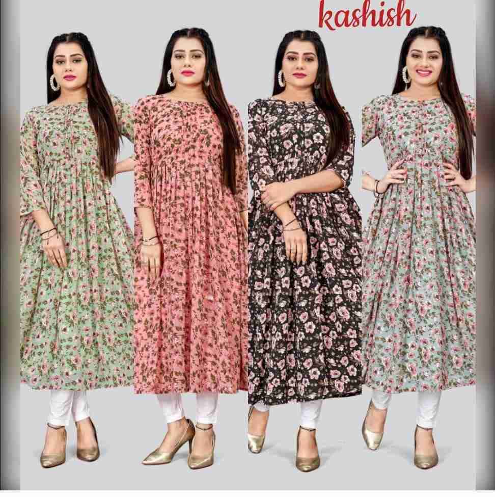 Kashish By Kaamiri 01 To 04 Series Designer Stylish Fancy Colorful Beautiful Party Wear & Ethnic Wear Collection Georgette Print Kurtis At Wholesale Price