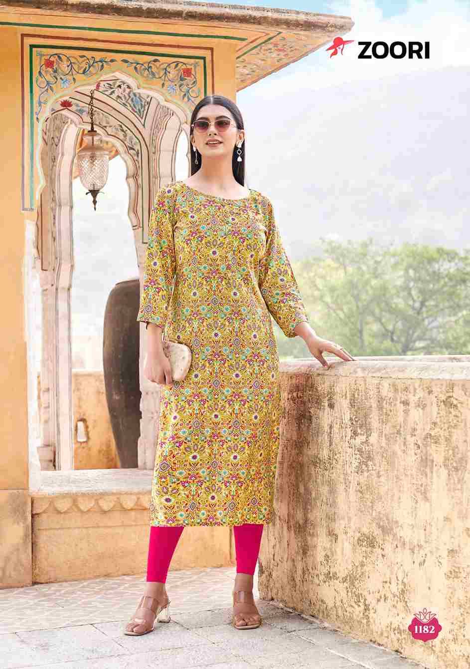 Akshara Vol-31 By Zoori 1182 To 1186 Series Designer Stylish Fancy Colorful Beautiful Party Wear & Ethnic Wear Collection Rayon Print Kurtis At Wholesale Price