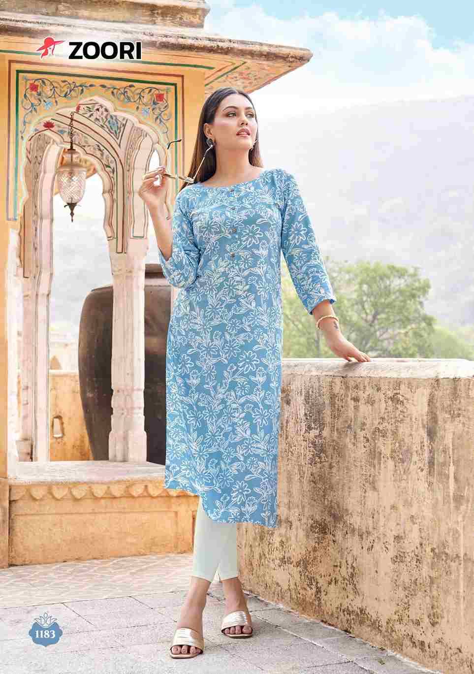 Akshara Vol-31 By Zoori 1182 To 1186 Series Designer Stylish Fancy Colorful Beautiful Party Wear & Ethnic Wear Collection Rayon Print Kurtis At Wholesale Price