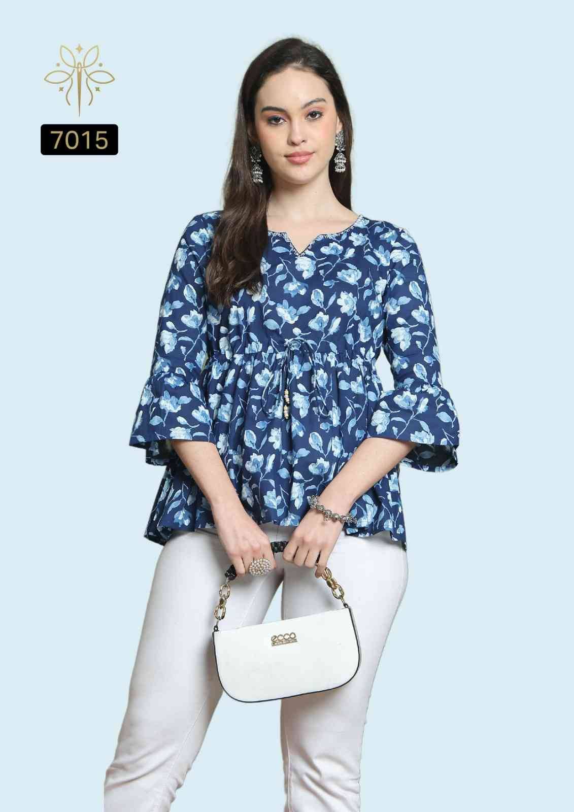 Aaradhya Vol-24 By Rajnandini 7015 To 7022 Series Designer Stylish Fancy Colorful Beautiful Party Wear & Ethnic Wear Collection Pure Cotton Tops At Wholesale Price
