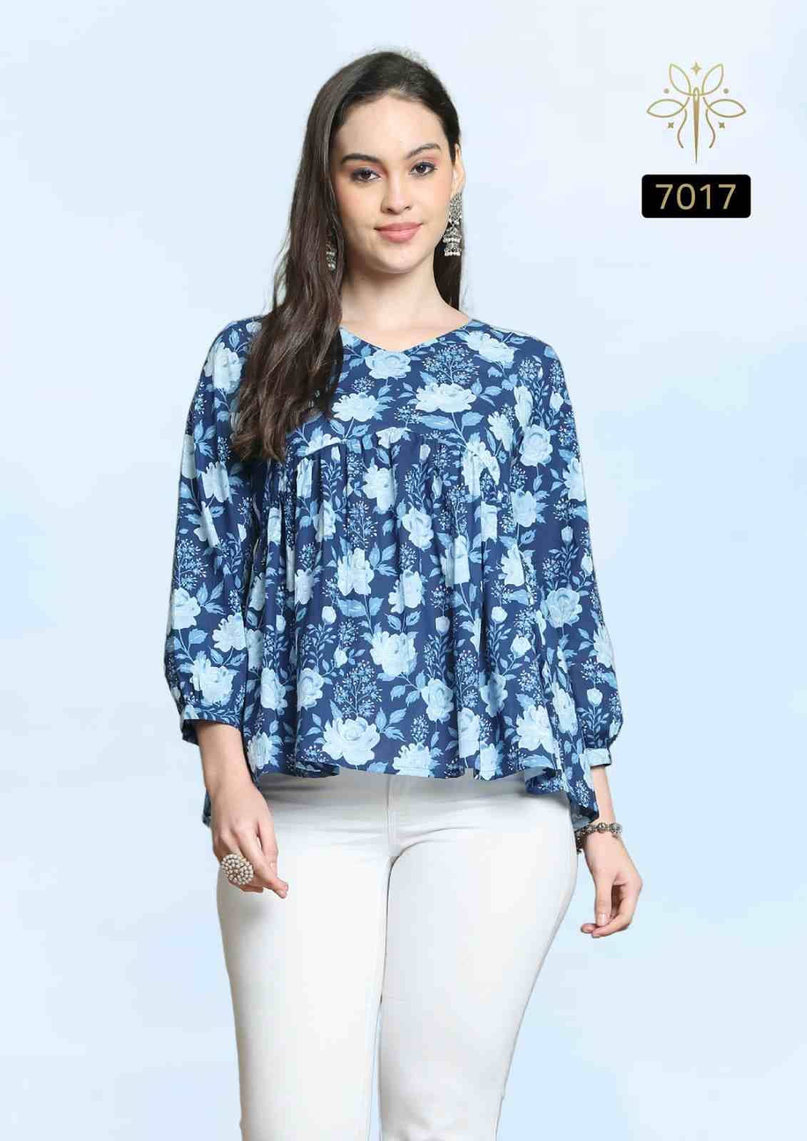 Aaradhya Vol-24 By Rajnandini 7015 To 7022 Series Designer Stylish Fancy Colorful Beautiful Party Wear & Ethnic Wear Collection Pure Cotton Tops At Wholesale Price
