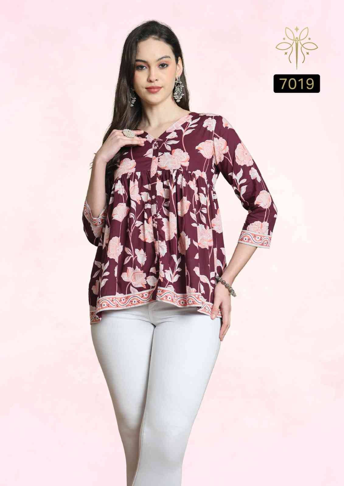 Aaradhya Vol-24 By Rajnandini 7015 To 7022 Series Designer Stylish Fancy Colorful Beautiful Party Wear & Ethnic Wear Collection Pure Cotton Tops At Wholesale Price