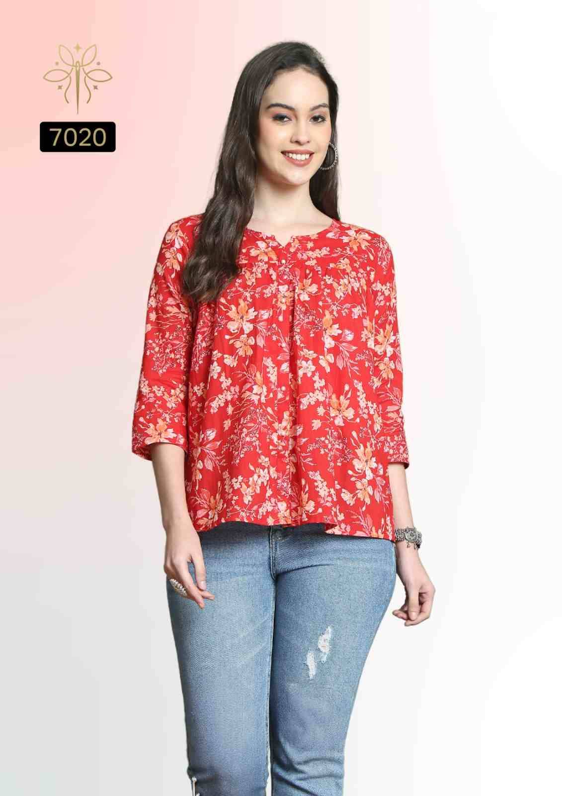 Aaradhya Vol-24 By Rajnandini 7015 To 7022 Series Designer Stylish Fancy Colorful Beautiful Party Wear & Ethnic Wear Collection Pure Cotton Tops At Wholesale Price