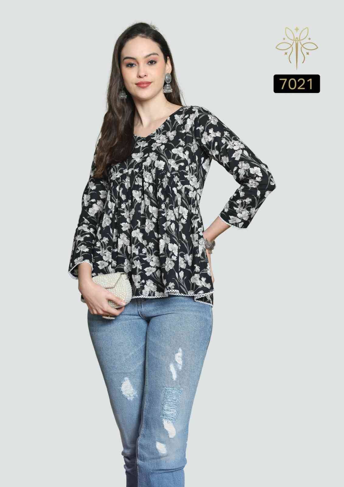 Aaradhya Vol-24 By Rajnandini 7015 To 7022 Series Designer Stylish Fancy Colorful Beautiful Party Wear & Ethnic Wear Collection Pure Cotton Tops At Wholesale Price