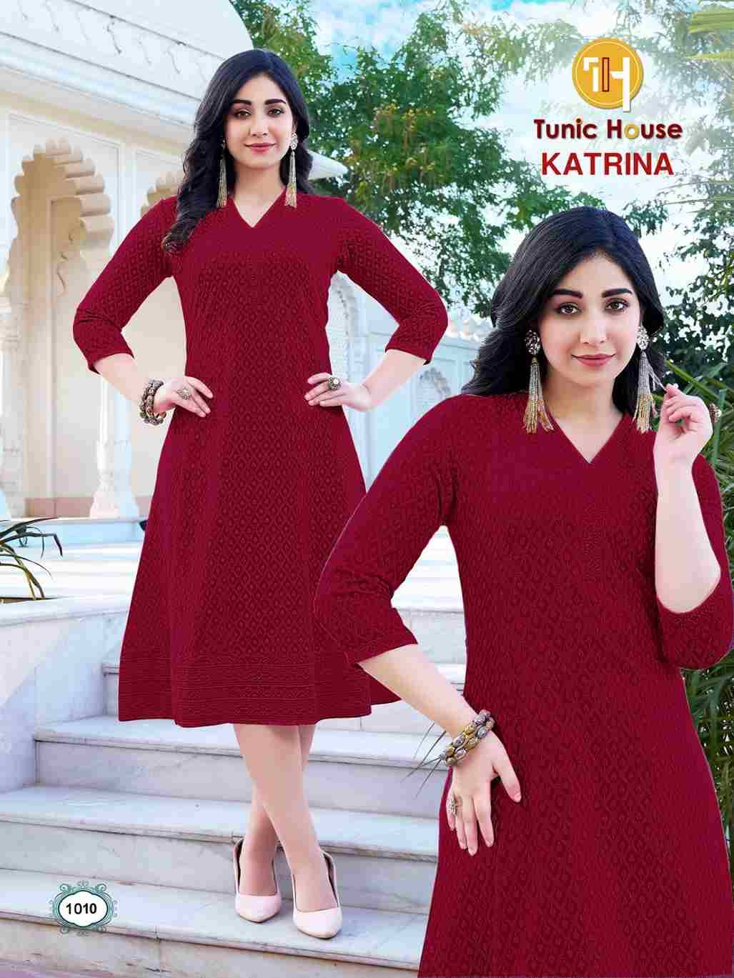 Katrina By Tunic House 1001 To 1010 Series Designer Stylish Fancy Colorful Beautiful Party Wear & Ethnic Wear Collection Viscose Rayon Print Kurtis At Wholesale Price