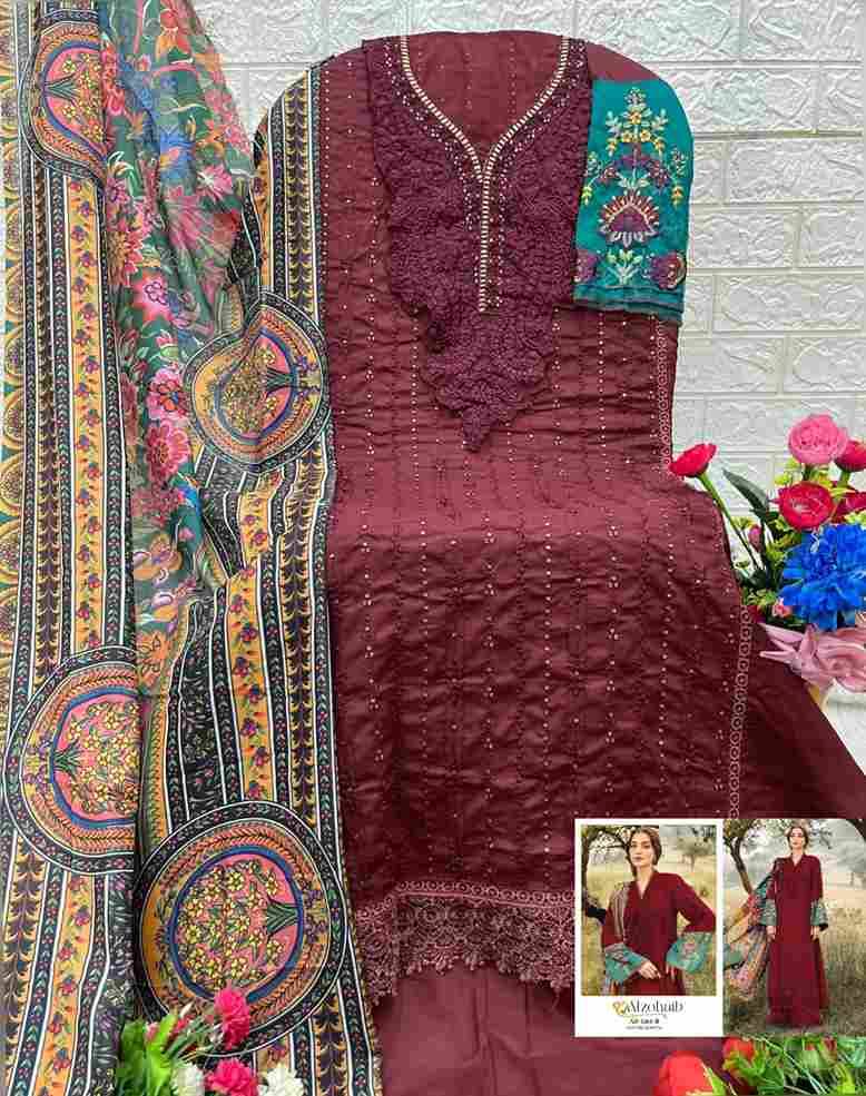 Alzohaib-1261 Colours By Alzohaib 1261-A To 1261-B Series Beautiful Pakistani Suits Stylish Fancy Colorful Party Wear & Occasional Wear Pure Cotton Print Dresses At Wholesale Price