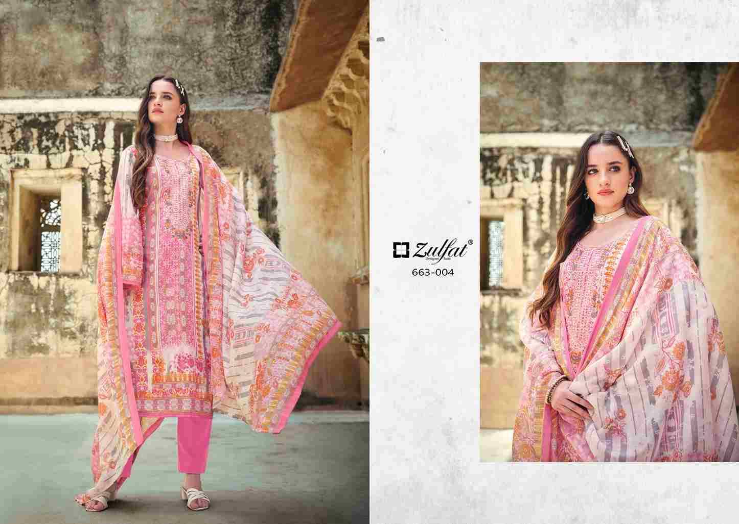 Gulnaaz Vol-5 By Zulfat 663-001 To 663-008 Series Beautiful Festive Suits Stylish Fancy Colorful Casual Wear & Ethnic Wear Pure Cotton Print Dresses At Wholesale Price