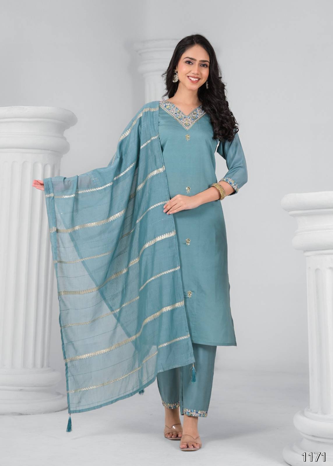 Tanisha Vol-23 By Fashid Wholesale 1169 To 1175 Series Beautiful Suits Colorful Stylish Fancy Casual Wear & Ethnic Wear Chanderi Viscose Embroidered Work Dresses At Wholesale Price