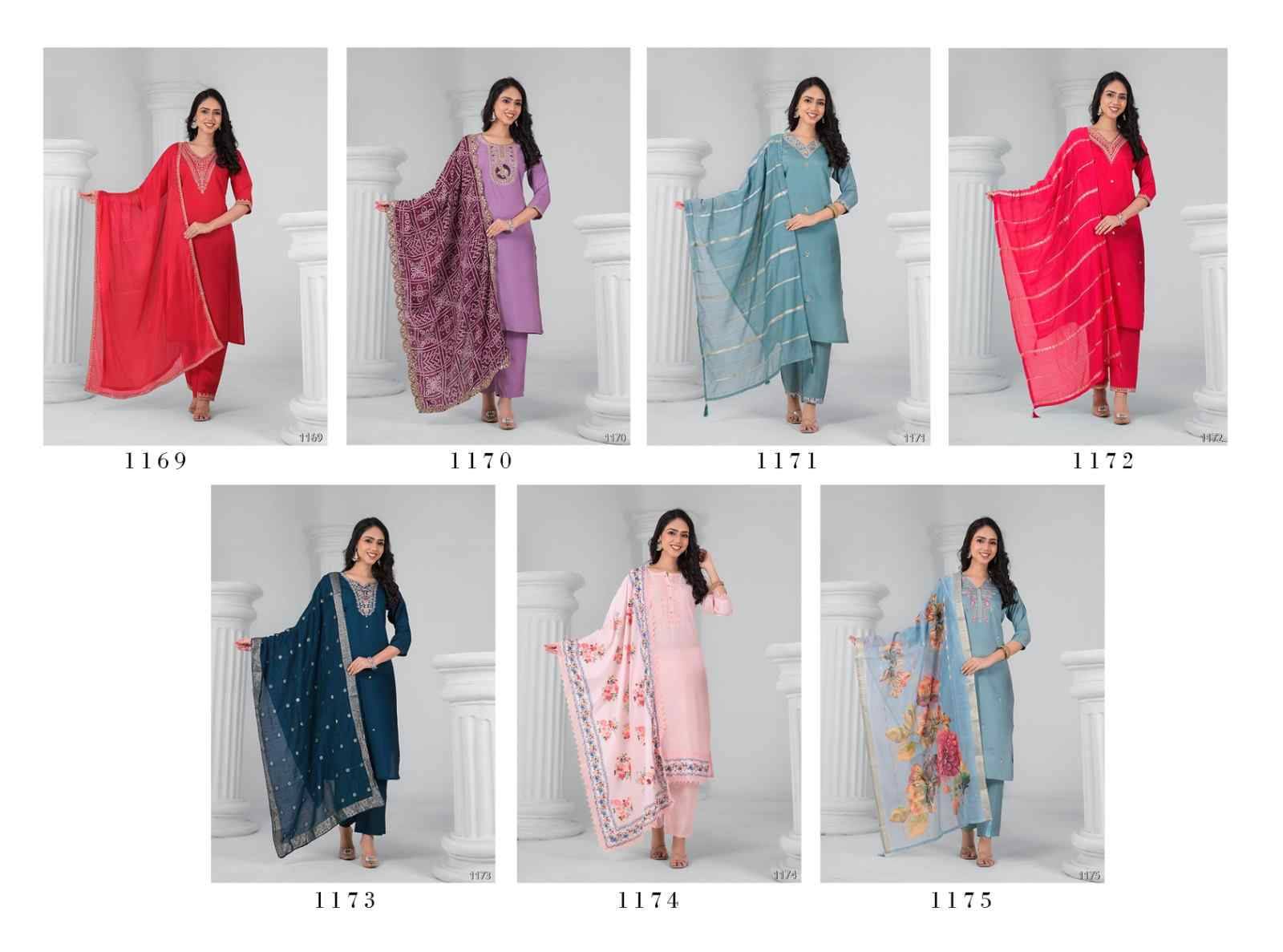 Tanisha Vol-23 By Fashid Wholesale 1169 To 1175 Series Beautiful Suits Colorful Stylish Fancy Casual Wear & Ethnic Wear Chanderi Viscose Embroidered Work Dresses At Wholesale Price
