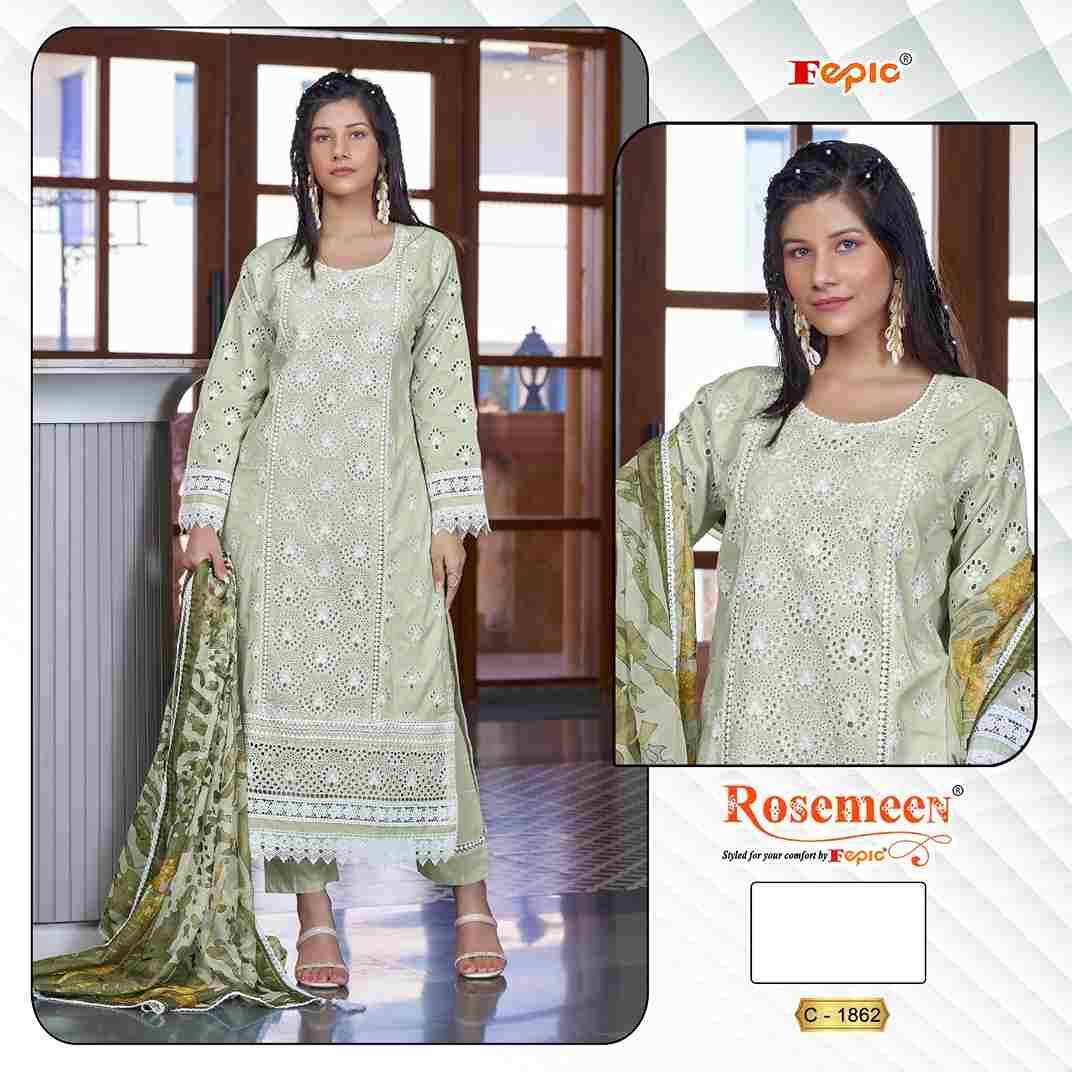 Fepic 1862 Colours By Fepic 1862-A To 1862-C Series Beautiful Pakistani Suits Colorful Stylish Fancy Casual Wear & Ethnic Wear Cambric Cotton Embroidered Dresses At Wholesale Price