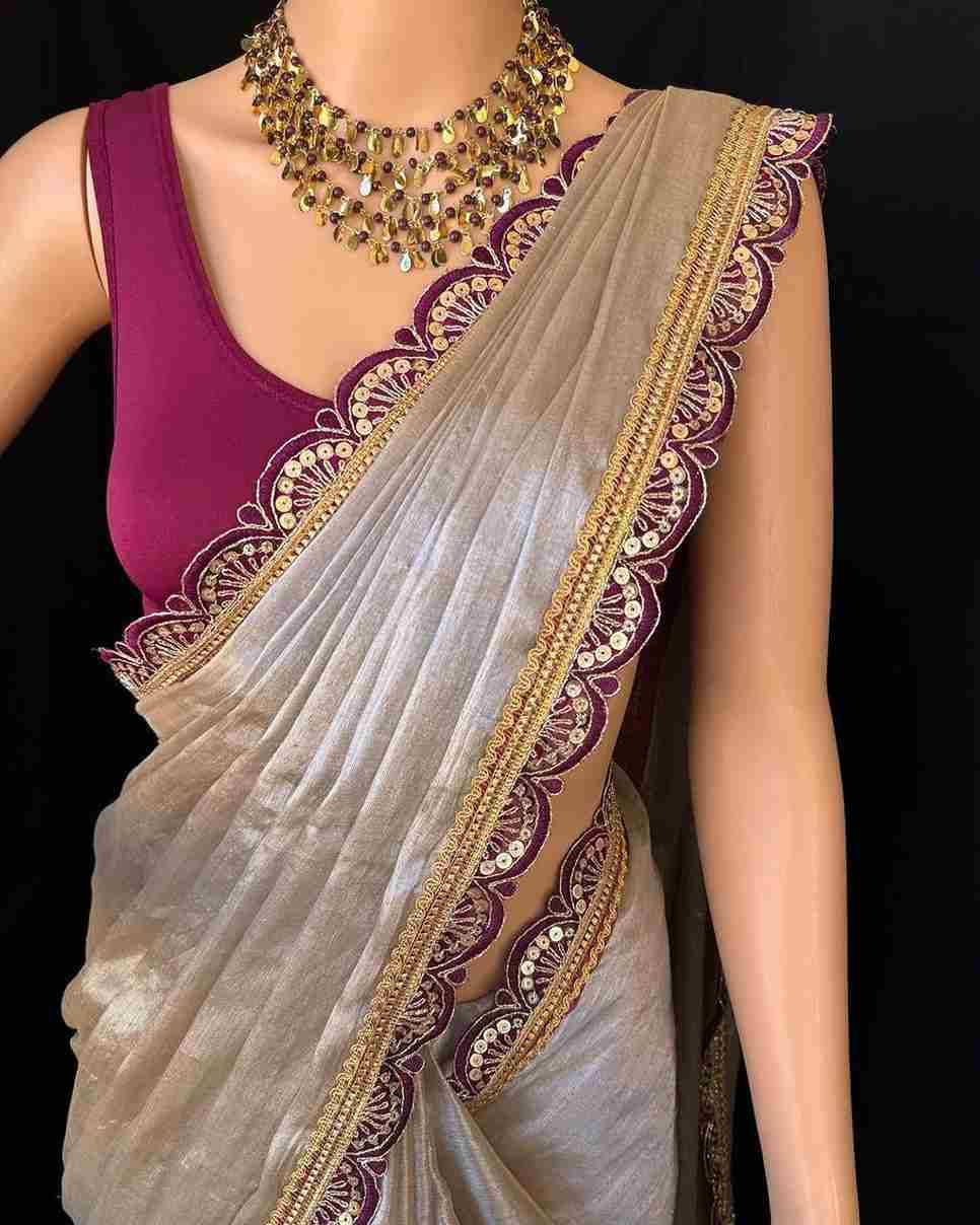 Gold By Fashid Wholesale Indian Traditional Wear Collection Beautiful Stylish Fancy Colorful Party Wear & Occasional Wear Tissue Sarees At Wholesale Price