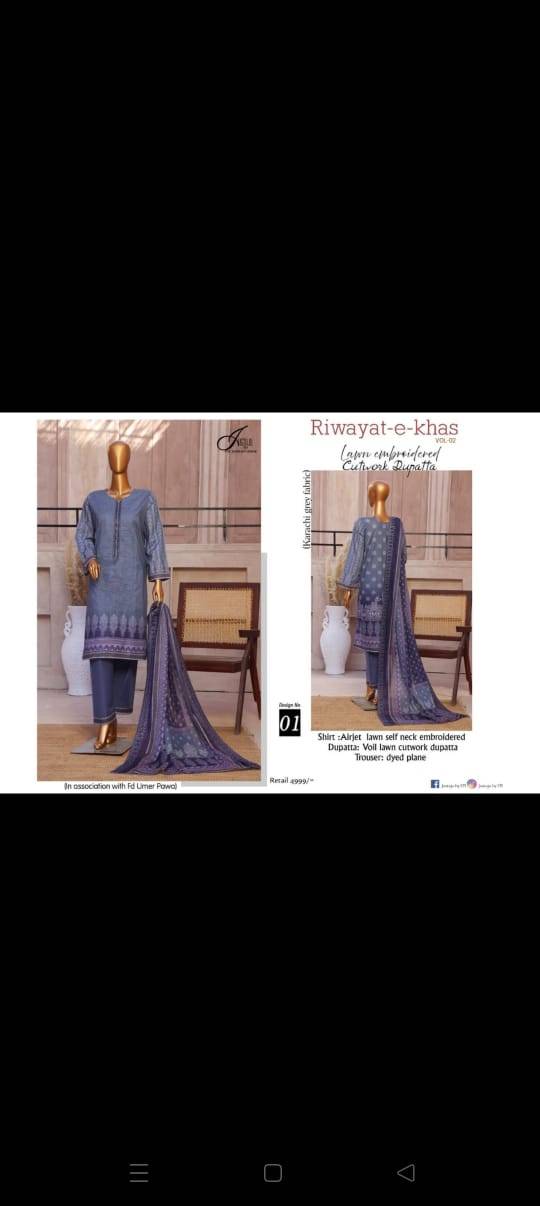 Original Pakistani Riwayat-E-Khas Vol-4 By Fashid Wholesale Beautiful Pakistani Suits Colorful Stylish Fancy Casual Wear & Ethnic Wear Lawn Print Dresses At Wholesale Price