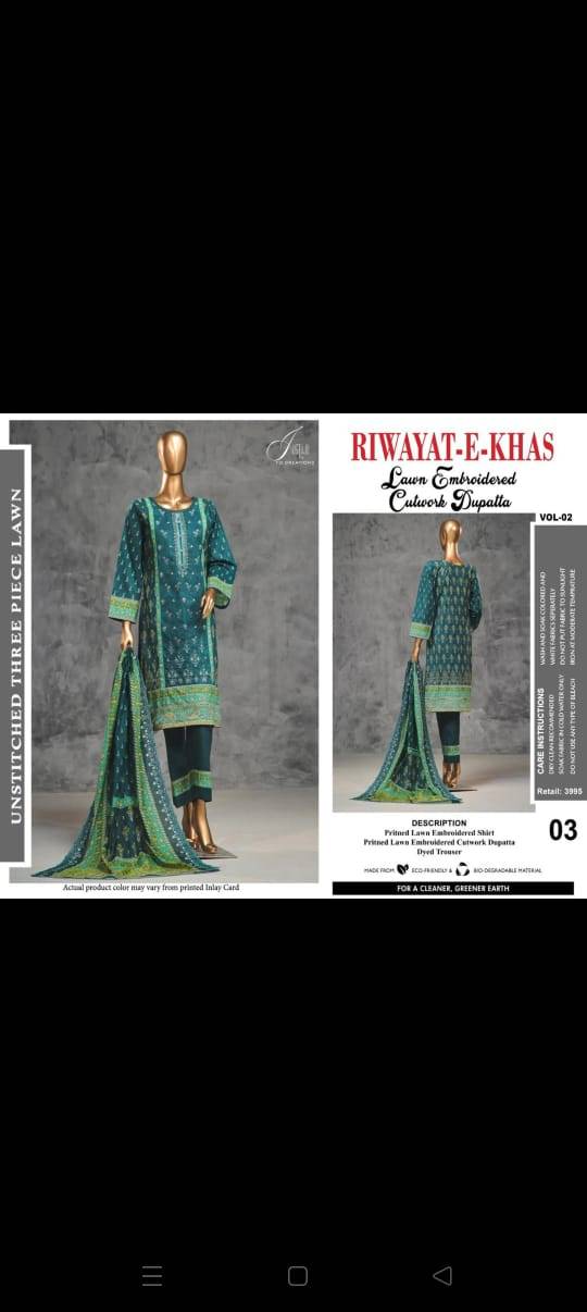 Original Pakistani Riwayat-E-Khas Vol-4 By Fashid Wholesale Beautiful Pakistani Suits Colorful Stylish Fancy Casual Wear & Ethnic Wear Lawn Print Dresses At Wholesale Price