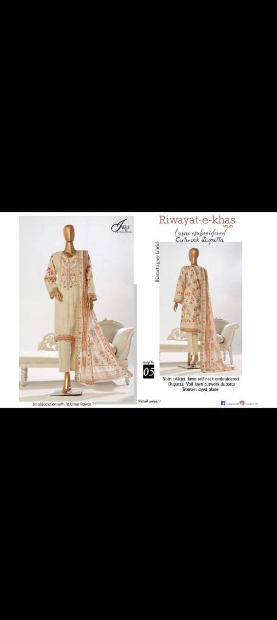 Original Pakistani Riwayat-E-Khas Vol-4 By Fashid Wholesale Beautiful Pakistani Suits Colorful Stylish Fancy Casual Wear & Ethnic Wear Lawn Print Dresses At Wholesale Price