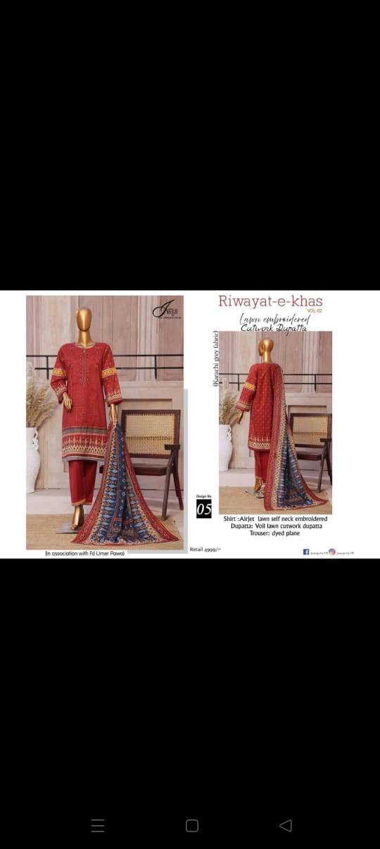 Original Pakistani Riwayat-E-Khas Vol-4 By Fashid Wholesale Beautiful Pakistani Suits Colorful Stylish Fancy Casual Wear & Ethnic Wear Lawn Print Dresses At Wholesale Price
