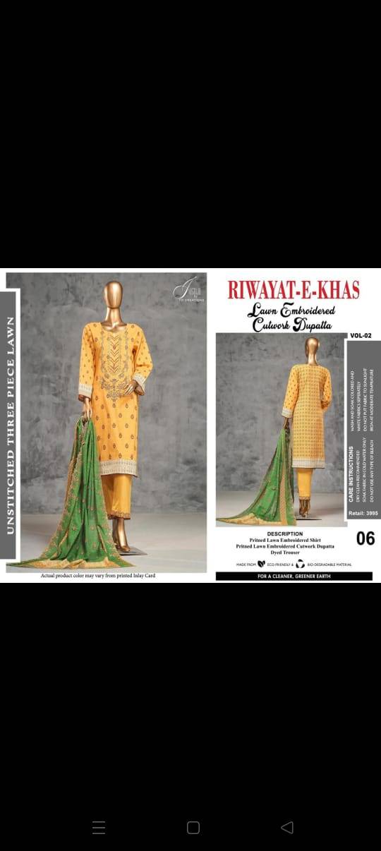 Original Pakistani Riwayat-E-Khas Vol-4 By Fashid Wholesale Beautiful Pakistani Suits Colorful Stylish Fancy Casual Wear & Ethnic Wear Lawn Print Dresses At Wholesale Price