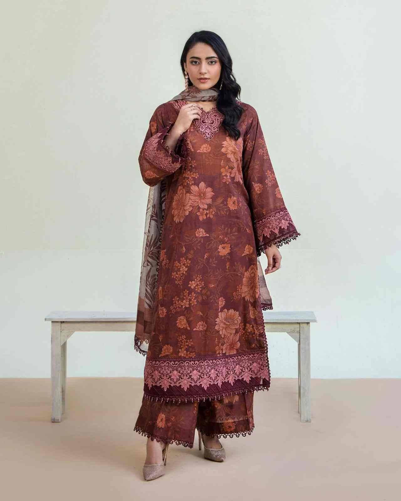 Original Pakistani Adans Libas Lawn Print-2025 Vol-1 By Fashid Wholesale 01 To 11 Series Beautiful Pakistani Suits Colorful Stylish Fancy Casual Wear & Ethnic Wear Lawn Print Dresses At Wholesale Price