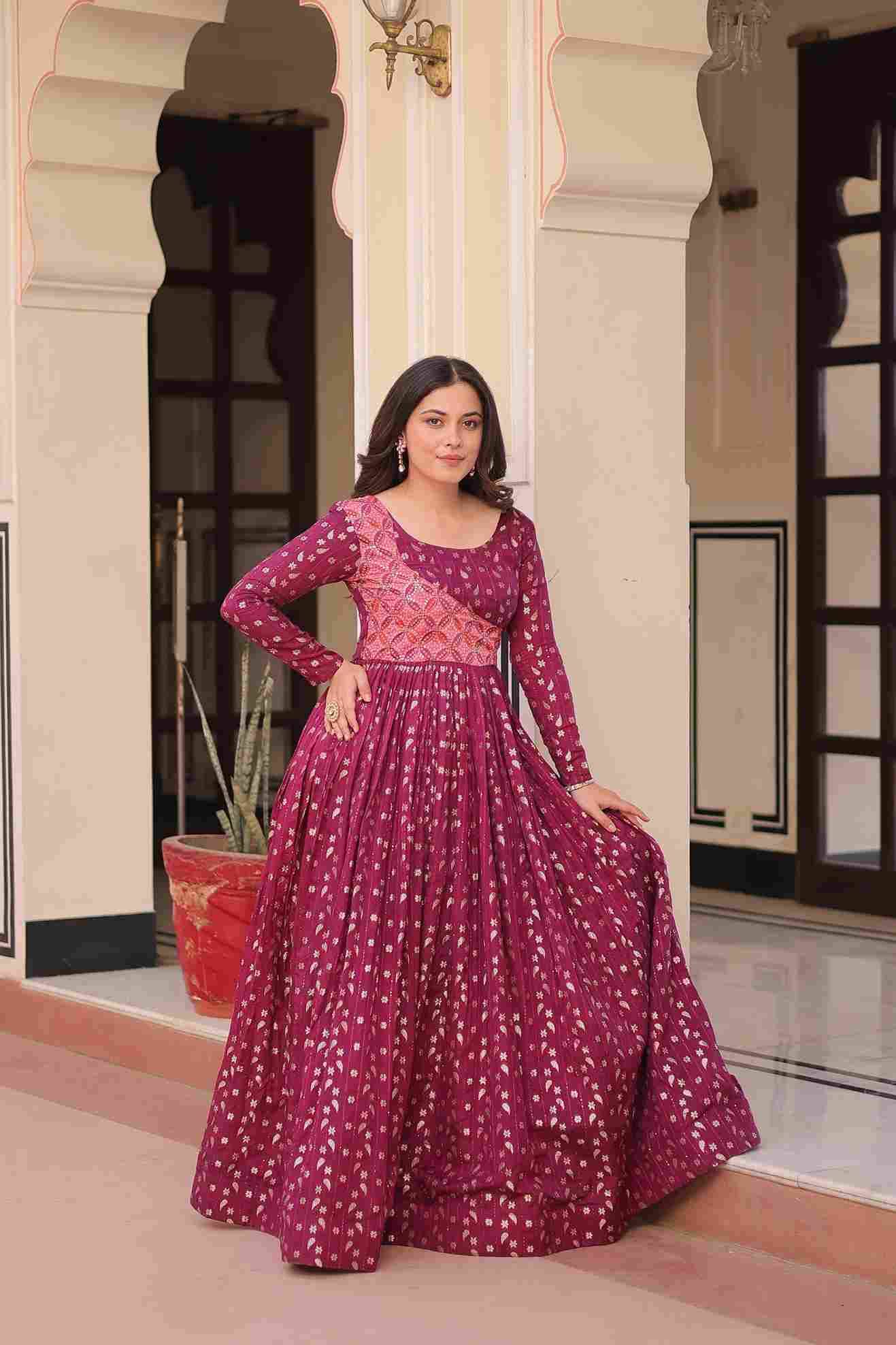 Sf-1033 By Fashid Wholesale 01 To 02 Series Designer Beautiful Collection Occasional Wear & Party Wear Jacquard Gowns At Wholesale Price