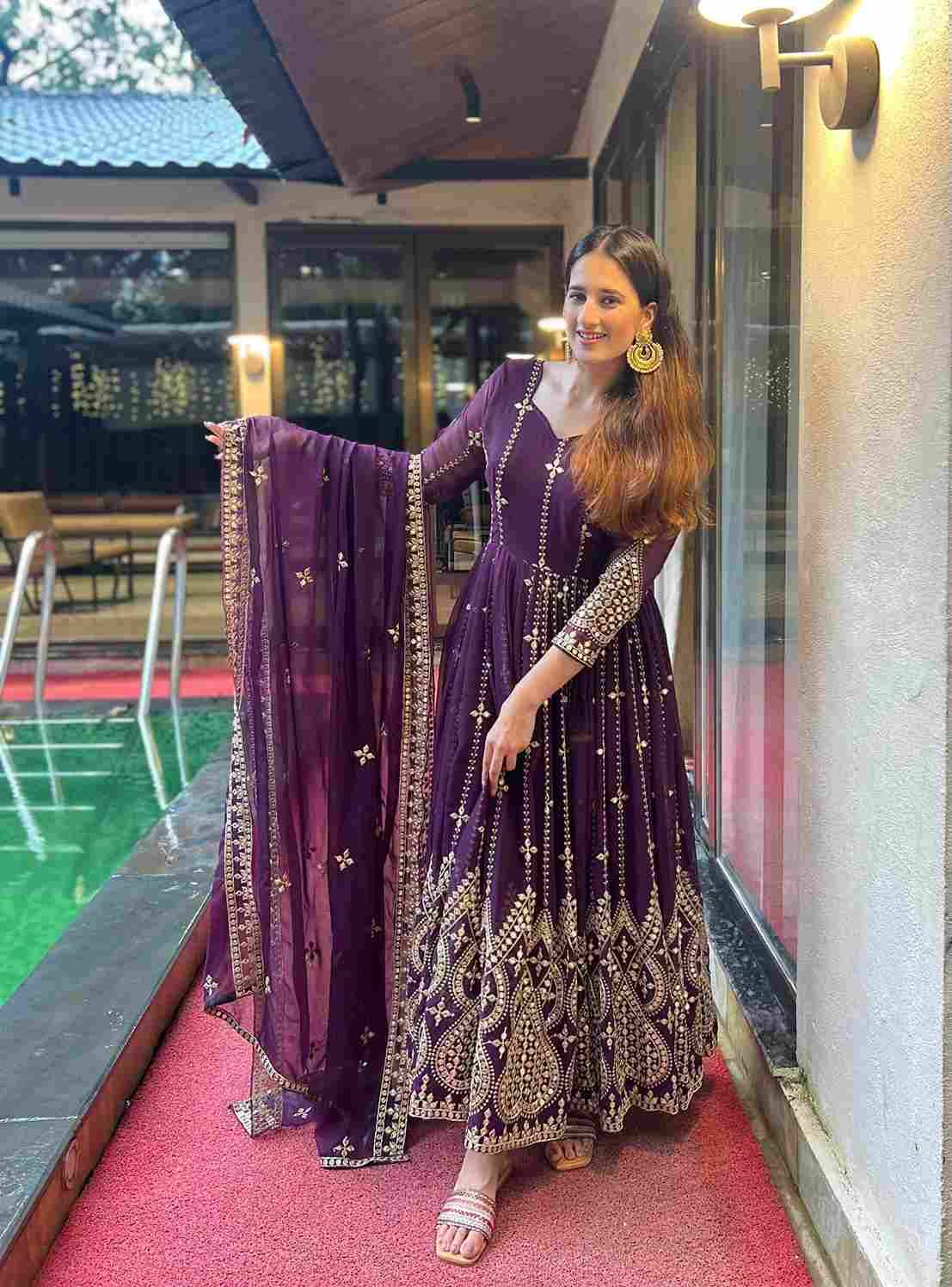 Sf-1034 By Fashid Wholesale Beautiful Festive Suits Stylish Fancy Colorful Casual Wear & Ethnic Wear Heavy Faux Georgette Dresses At Wholesale Price