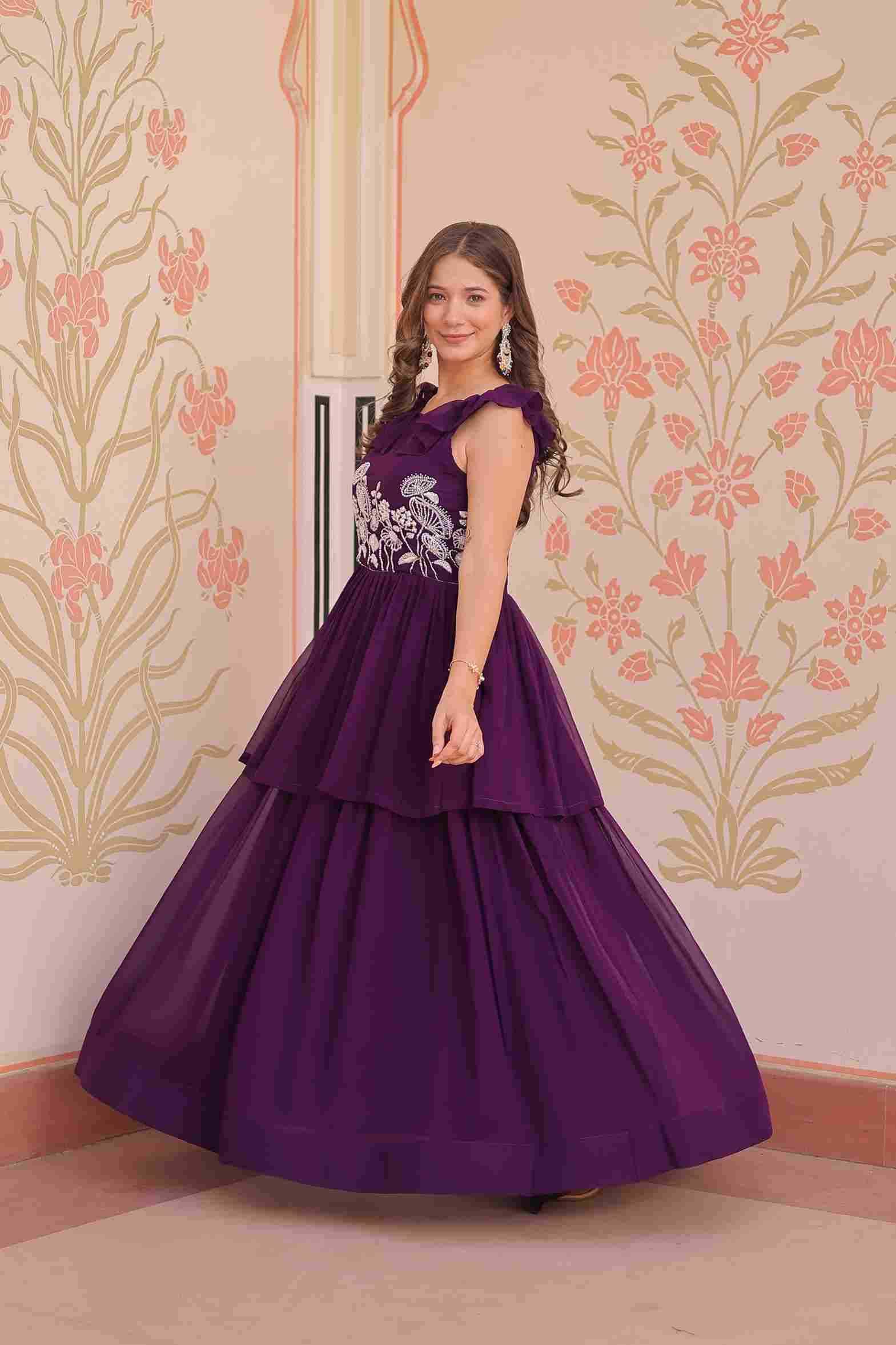 Sf-1039 By Fashid Wholesale 01 To 03 Series Designer Beautiful Collection Occasional Wear & Party Wear Faux Blooming Gowns At Wholesale Price