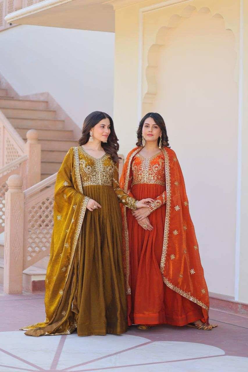 Sf-1040 By Fashid Wholesale 01 To 02 Series Designer Beautiful Collection Occasional Wear & Party Wear Fendy Gowns At Wholesale Price