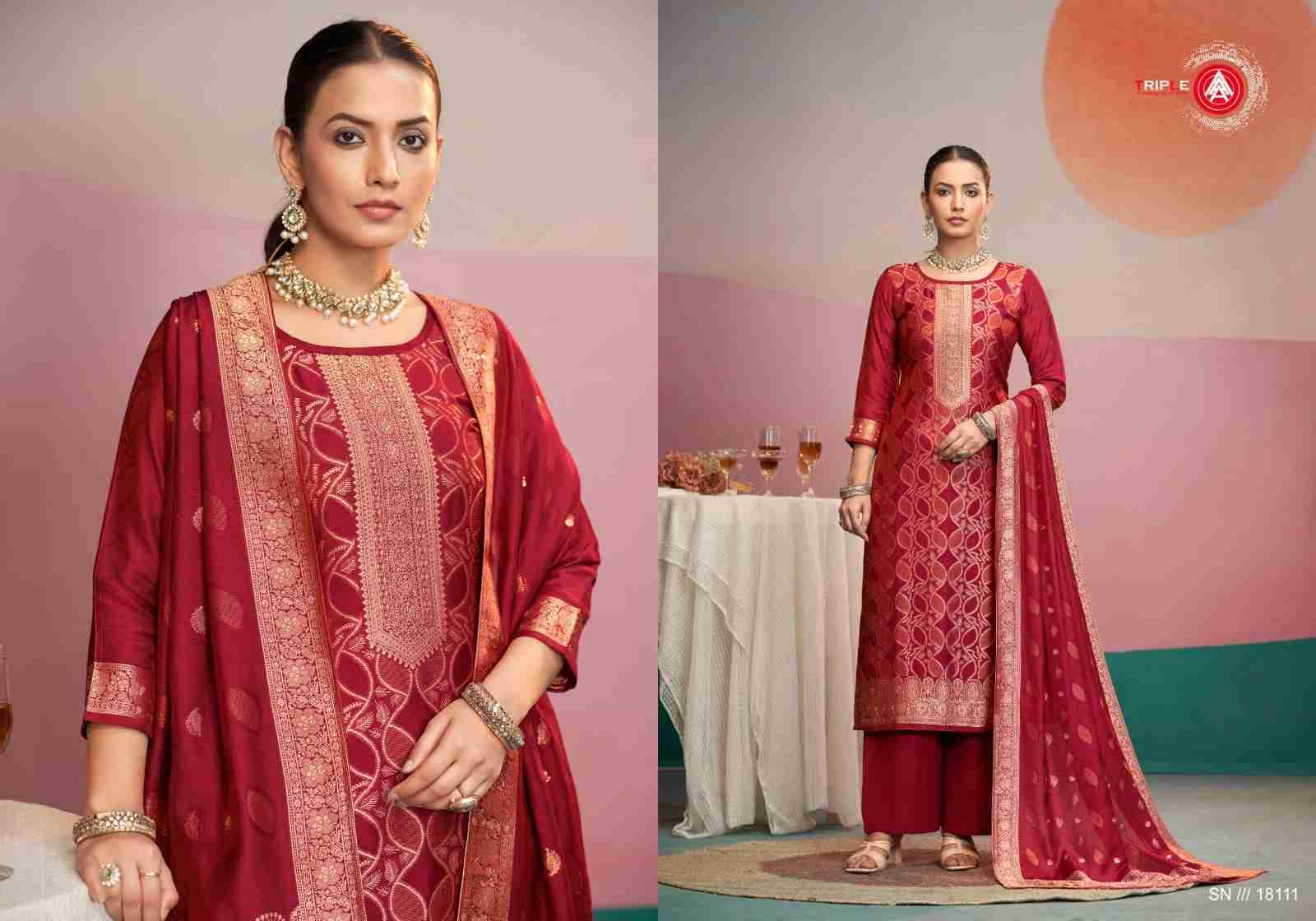 Hanshika Vol-2 By Triple AAA 18111 To 18116 Series Beautiful Festive Suits Colorful Stylish Fancy Casual Wear & Ethnic Wear Viscose Muslin Jacquard Dresses At Wholesale Price