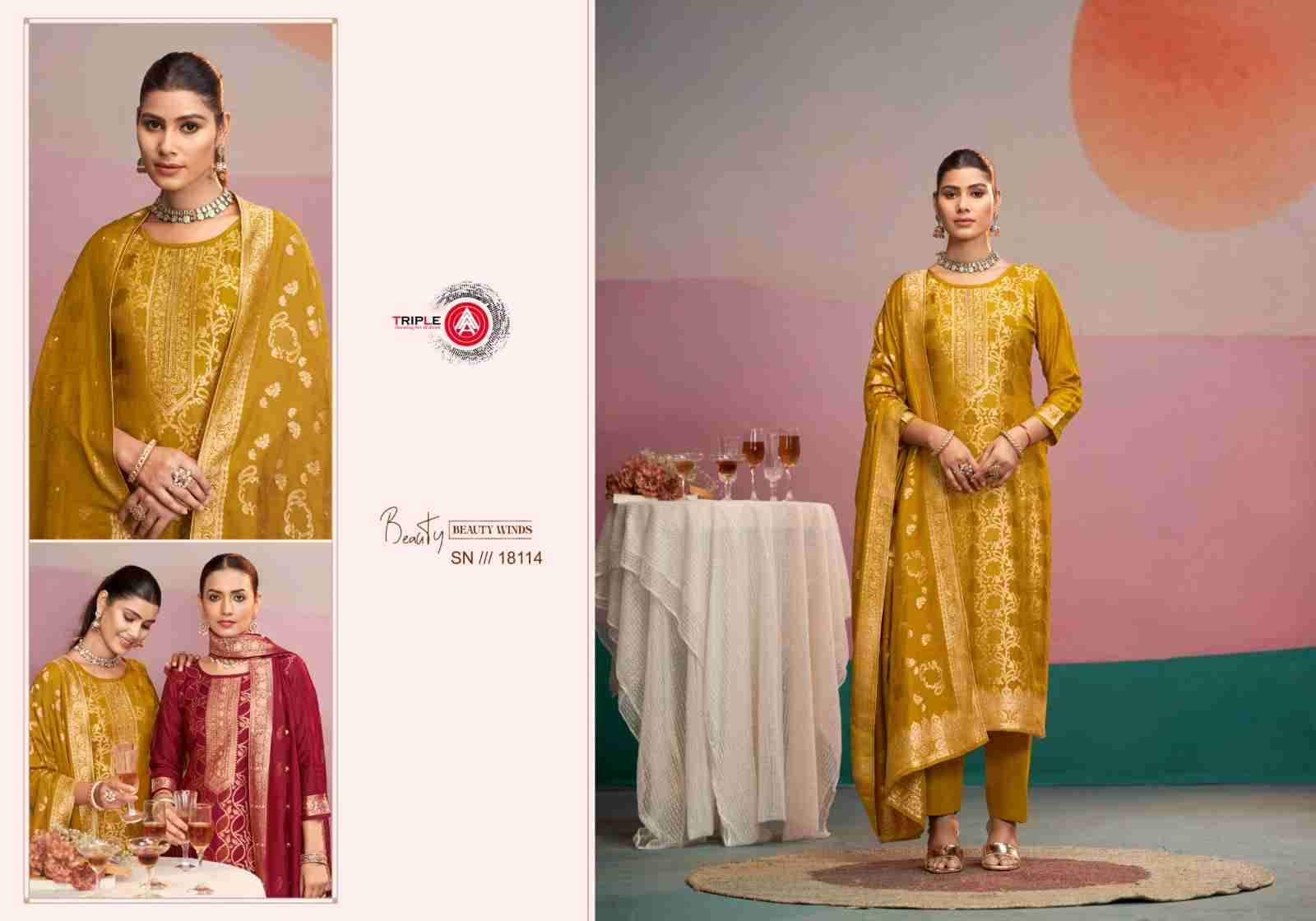 Hanshika Vol-2 By Triple AAA 18111 To 18116 Series Beautiful Festive Suits Colorful Stylish Fancy Casual Wear & Ethnic Wear Viscose Muslin Jacquard Dresses At Wholesale Price