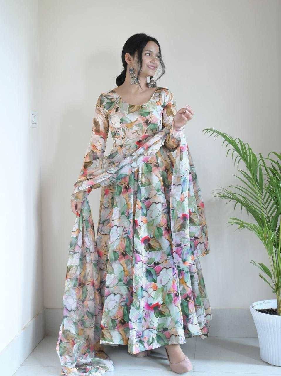 Mb-294 By Fashid Wholesale Designer Beautiful Collection Occasional Wear & Party Wear Organza Teby Silk Gowns At Wholesale Price