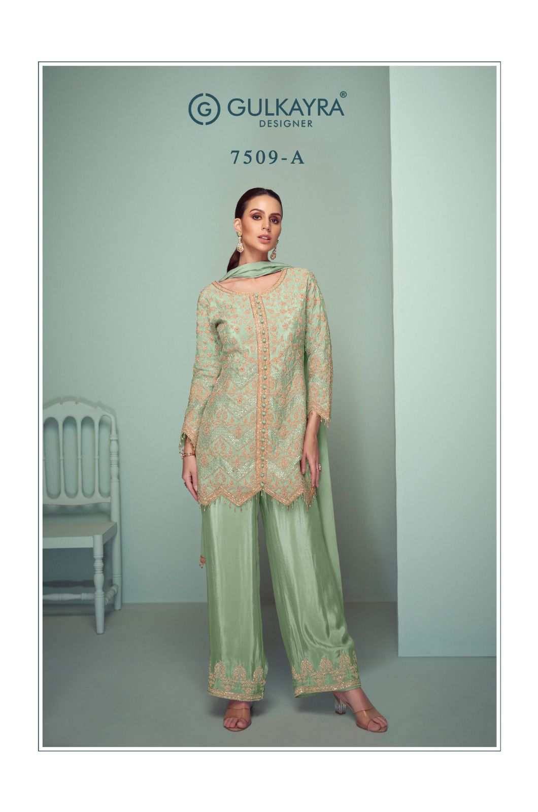 Crown Platinum By Gulkayra Designer 7509-A To 7509-D Series Beautiful Festive Suits Colorful Stylish Fancy Casual Wear & Ethnic Wear Pure Chinnon Print Dresses At Wholesale Price