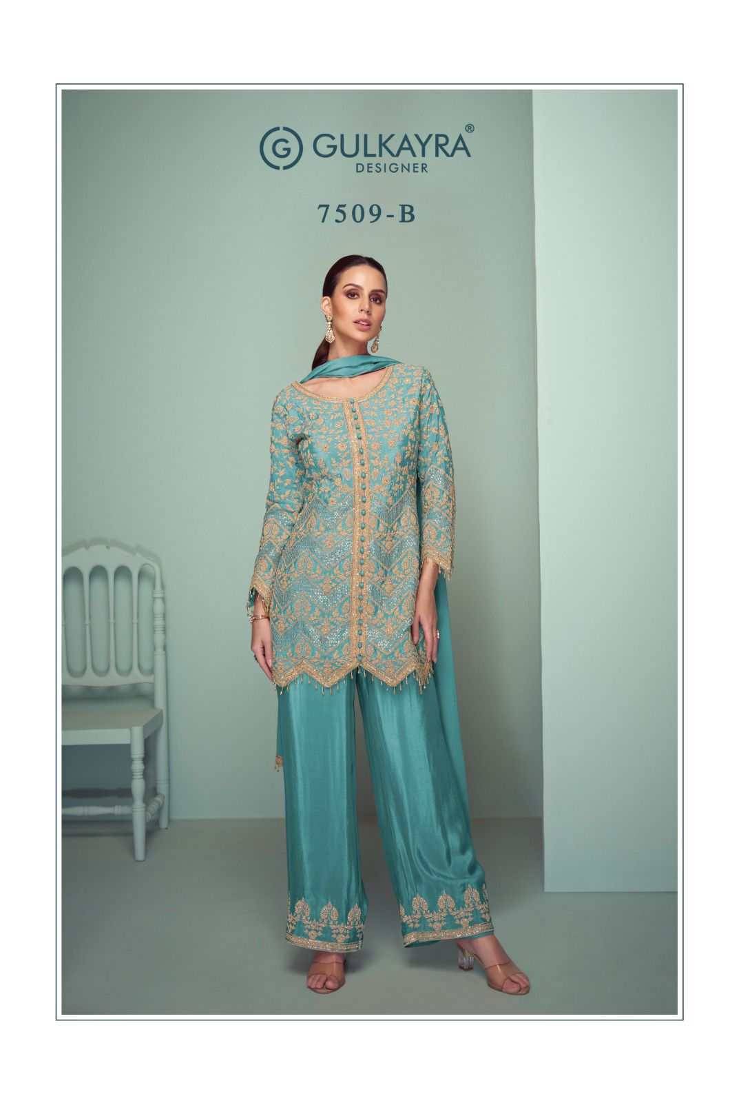 Crown Platinum By Gulkayra Designer 7509-A To 7509-D Series Beautiful Festive Suits Colorful Stylish Fancy Casual Wear & Ethnic Wear Pure Chinnon Print Dresses At Wholesale Price