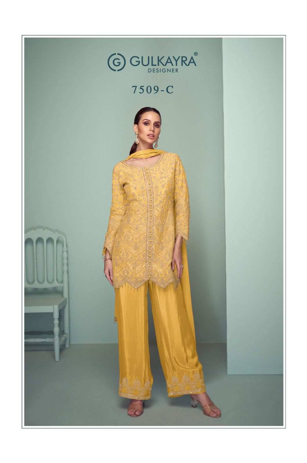 Crown Platinum By Gulkayra Designer 7509-A To 7509-D Series Beautiful Festive Suits Colorful Stylish Fancy Casual Wear & Ethnic Wear Pure Chinnon Print Dresses At Wholesale Price