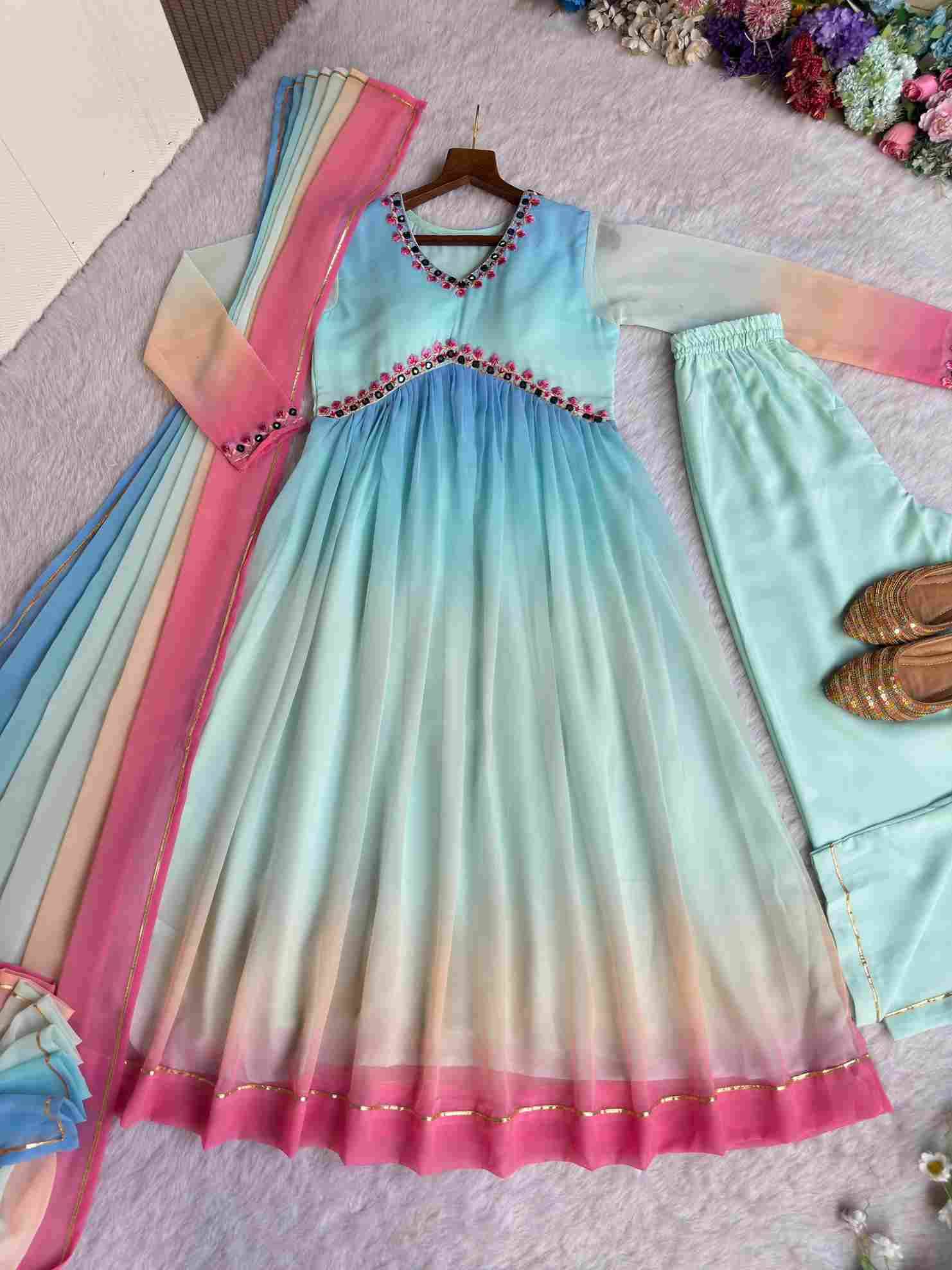 Mb-472 By Fashid Wholesale Designer Beautiful Collection Occasional Wear & Party Wear Georgette Gowns At Wholesale Price