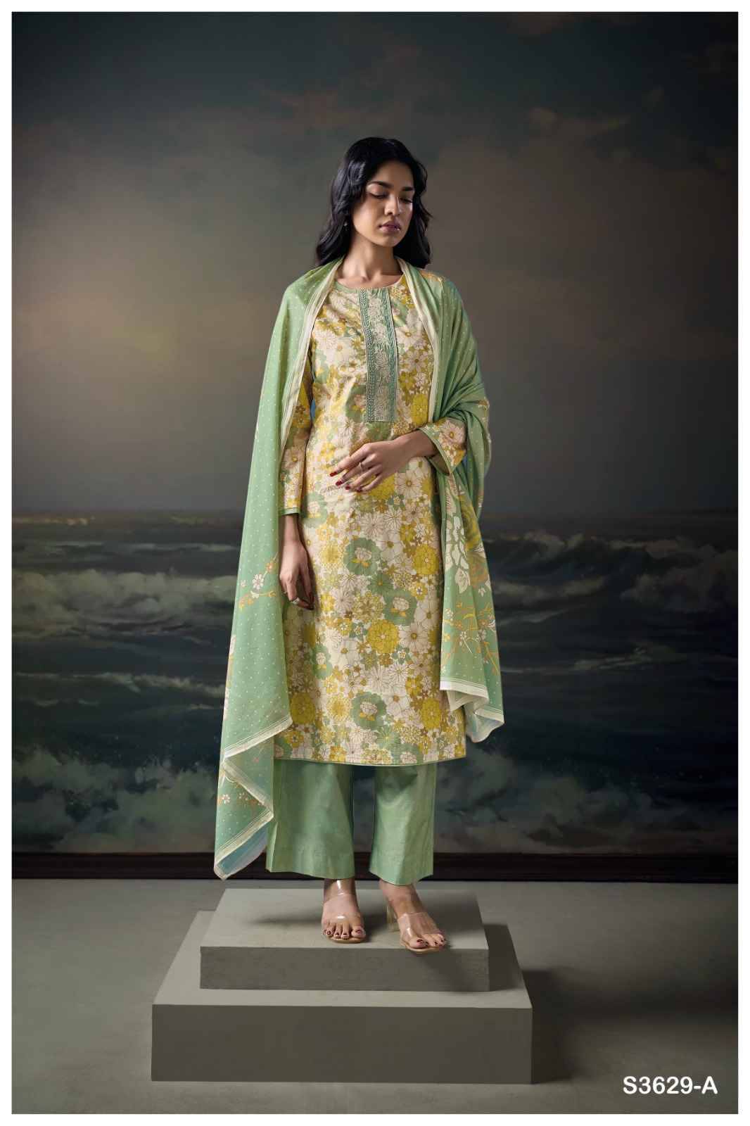 Chahana-3629 By Ganga Fashion 3629-A To 3629-D Series Beautiful Festive Suits Colorful Stylish Fancy Casual Wear & Ethnic Wear Pure Cotton Dresses At Wholesale Price