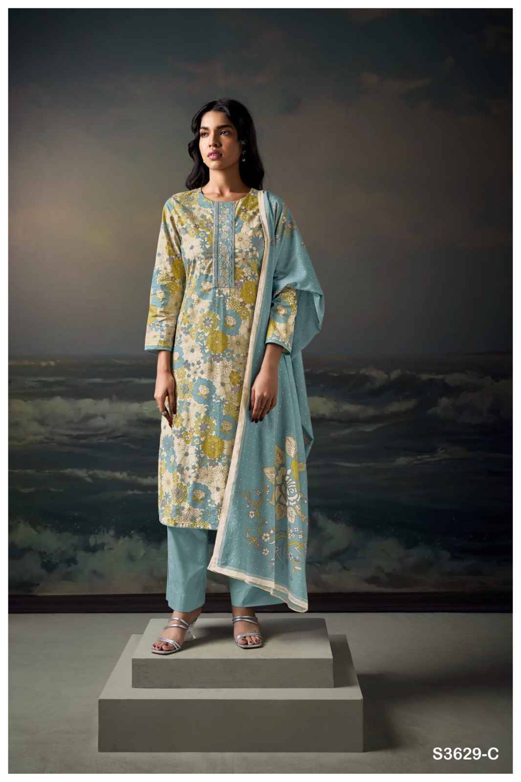 Chahana-3629 By Ganga Fashion 3629-A To 3629-D Series Beautiful Festive Suits Colorful Stylish Fancy Casual Wear & Ethnic Wear Pure Cotton Dresses At Wholesale Price