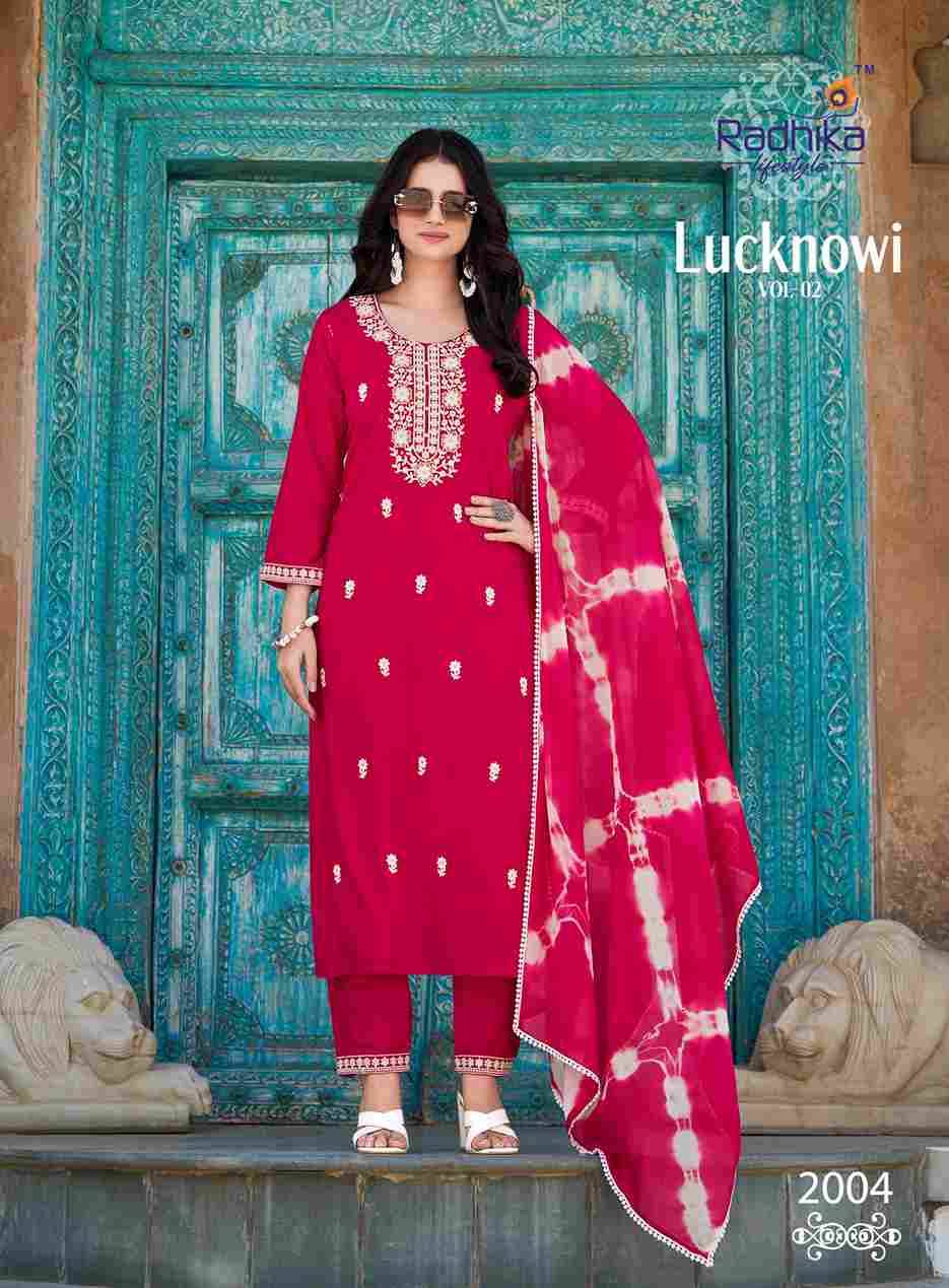 Lucknowi Vol-2 By Radhika Lifestyle 2001 To 2008 Series Beautiful Festive Suits Colorful Stylish Fancy Casual Wear & Ethnic Wear Pure Rayon Print Dresses At Wholesale Price