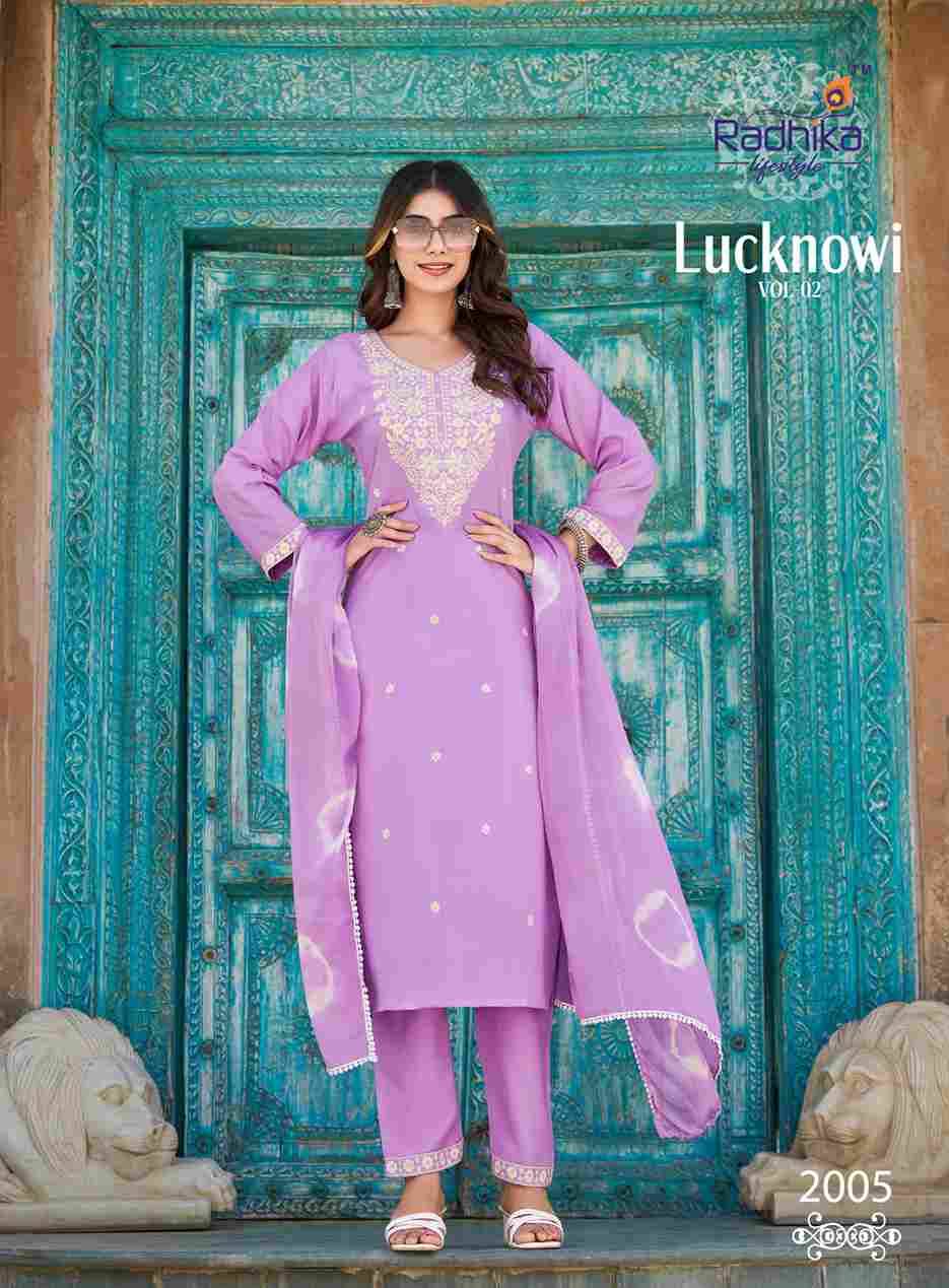 Lucknowi Vol-2 By Radhika Lifestyle 2001 To 2008 Series Beautiful Festive Suits Colorful Stylish Fancy Casual Wear & Ethnic Wear Pure Rayon Print Dresses At Wholesale Price