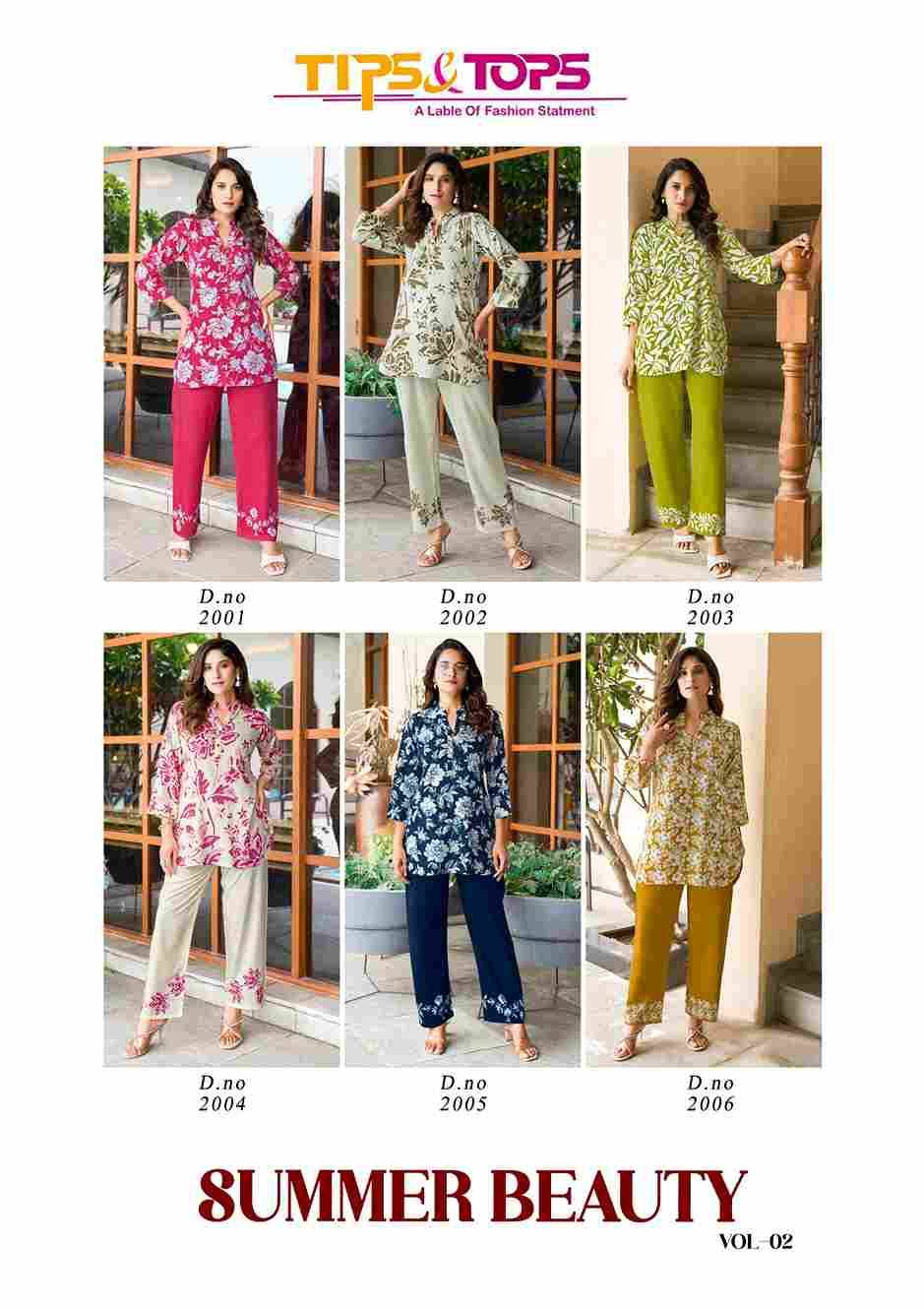 Summer Beauty Vol-2 By Tips And Tops 2001 To 2006 Series Designer Stylish Fancy Colorful Beautiful Party Wear & Ethnic Wear Collection Heavy Rayon Co-Ords At Wholesale Price